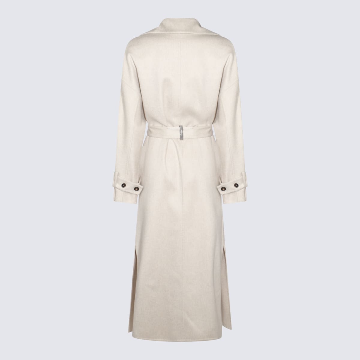 Shop Brunello Cucinelli Beige Wool Coat In Marmo