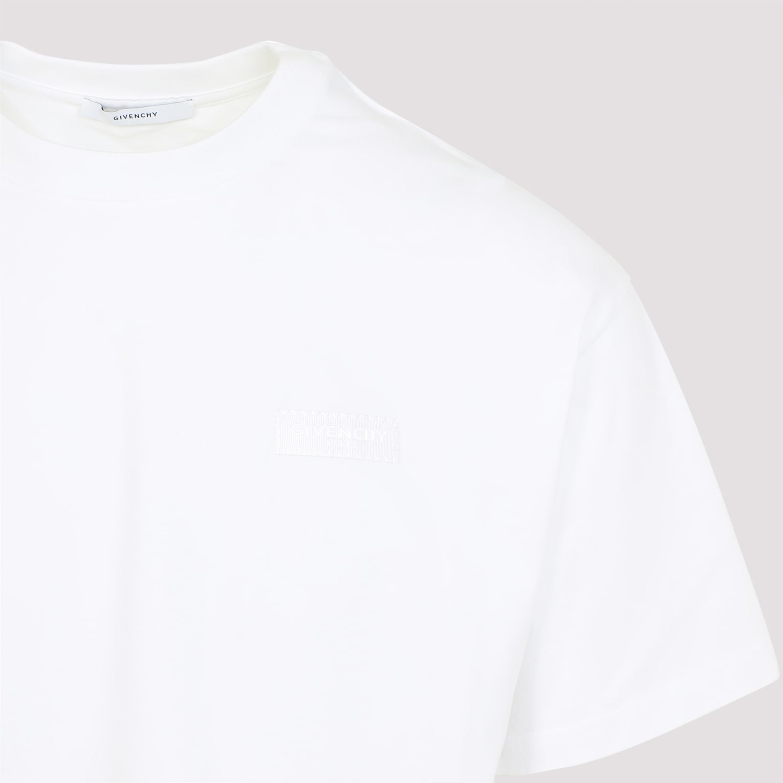 Givenchy Men White Crew Neck T-shirt With Logo On Front And Back In Cotton Man In White