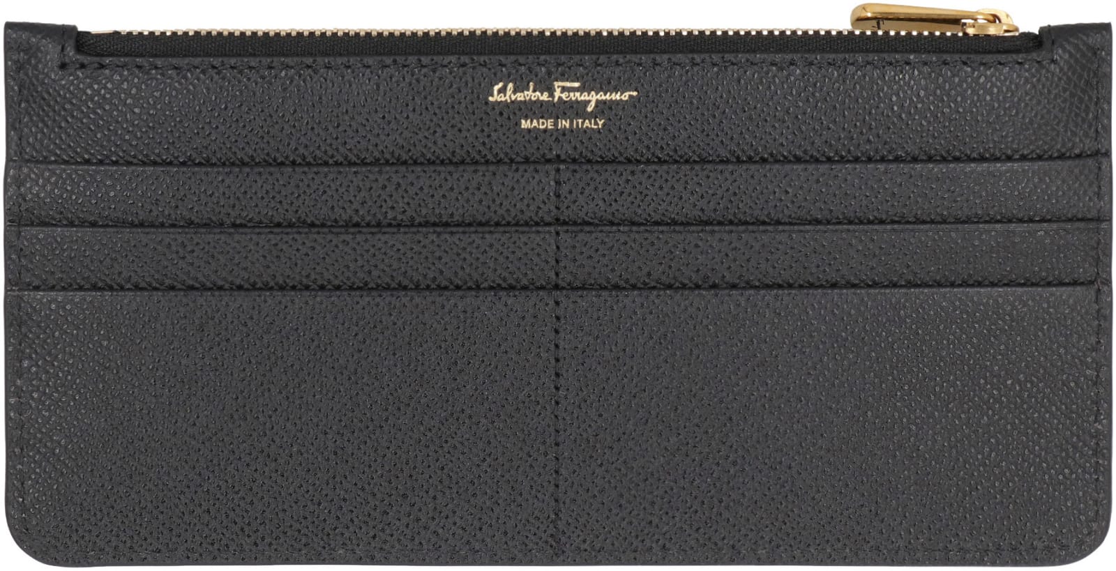 Shop Ferragamo Gancini Logo Detail Leather Card Holder In Black