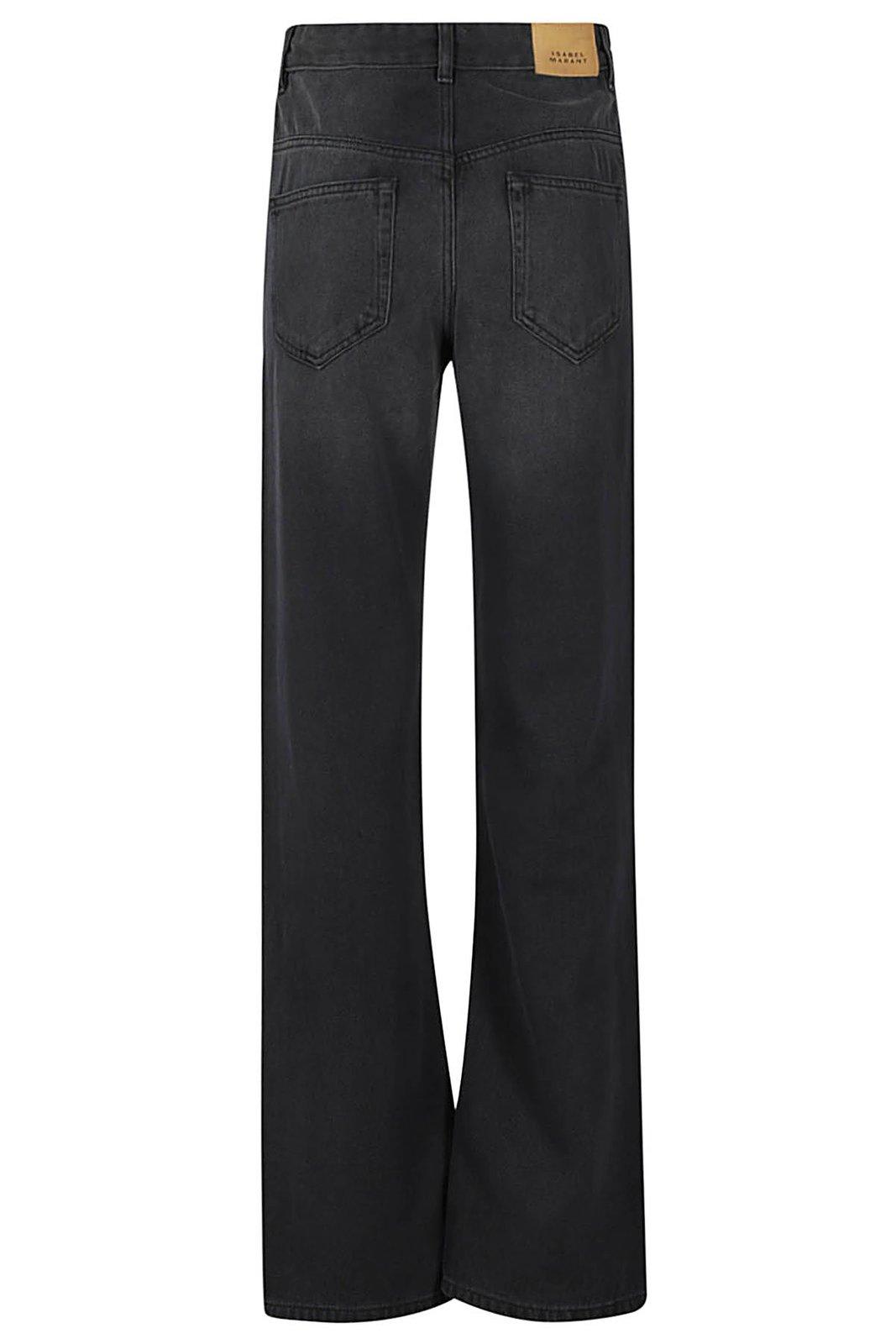 Shop Marant Etoile Belvira Flared Jeans In Faded Black