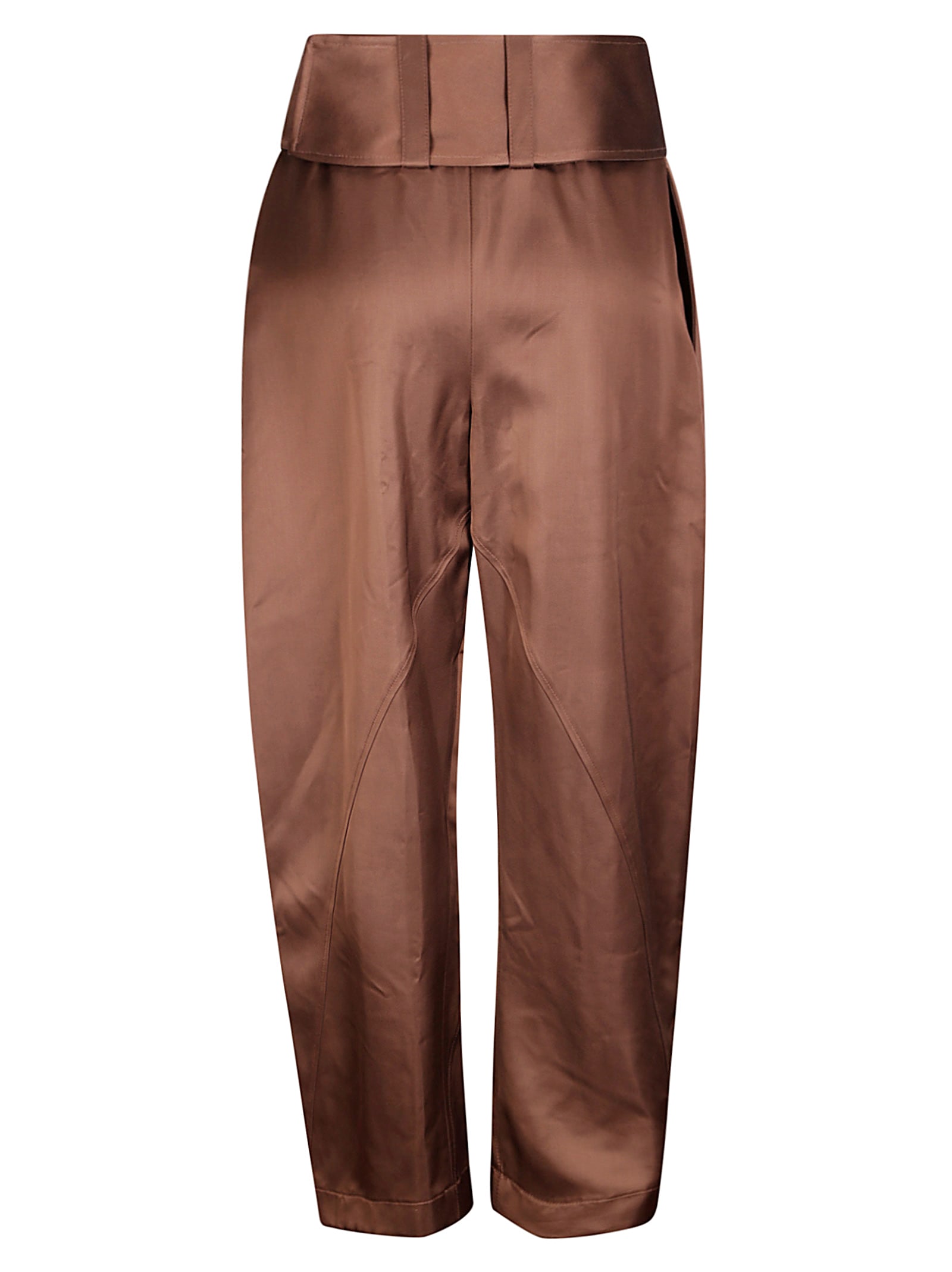 Jw Anderson J. W. Anderson High Waisted Trousers Wide Leg With Darts In Brown
