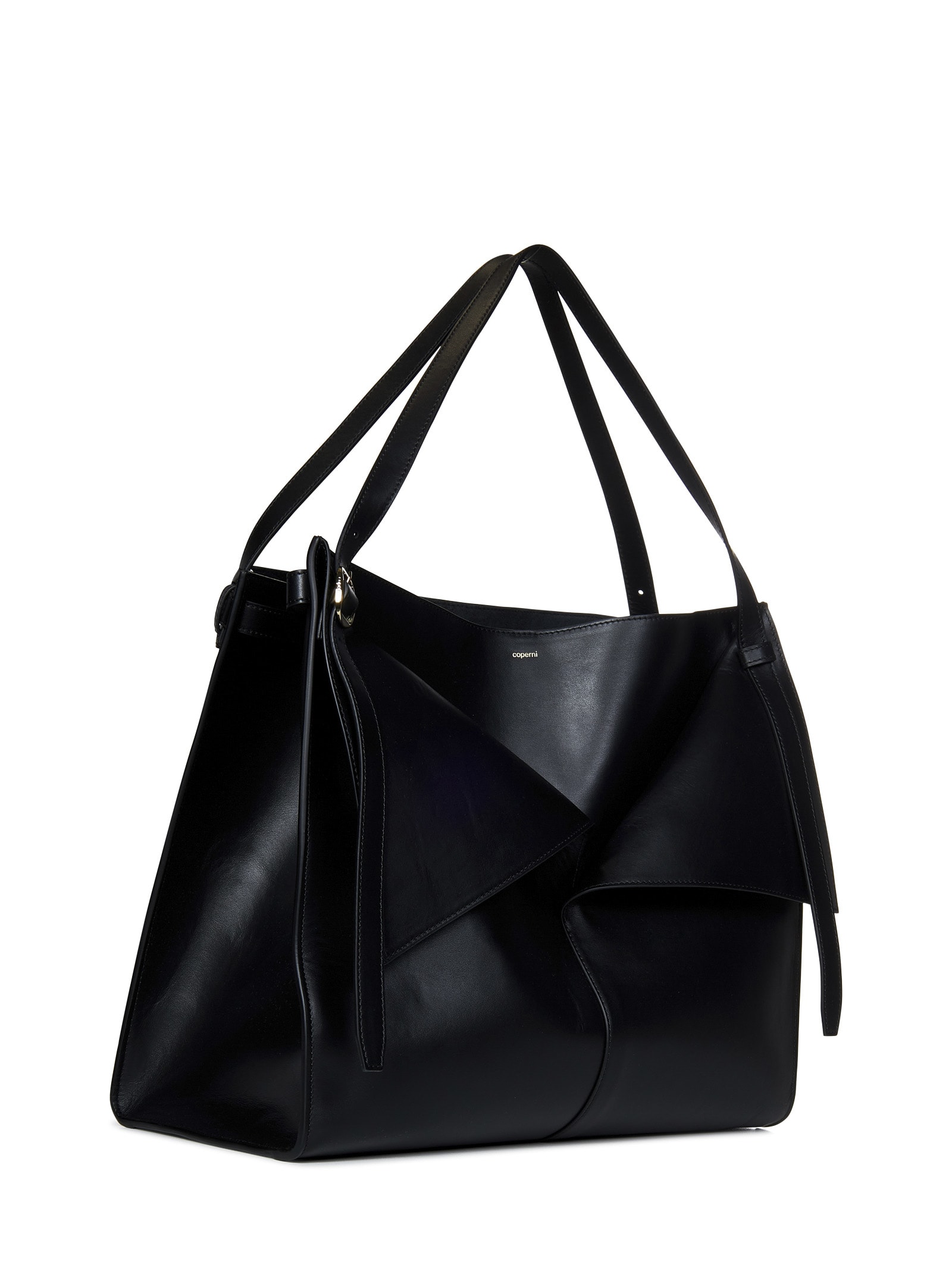 Shop Coperni Belt Cabas Shoulder Bag In Black