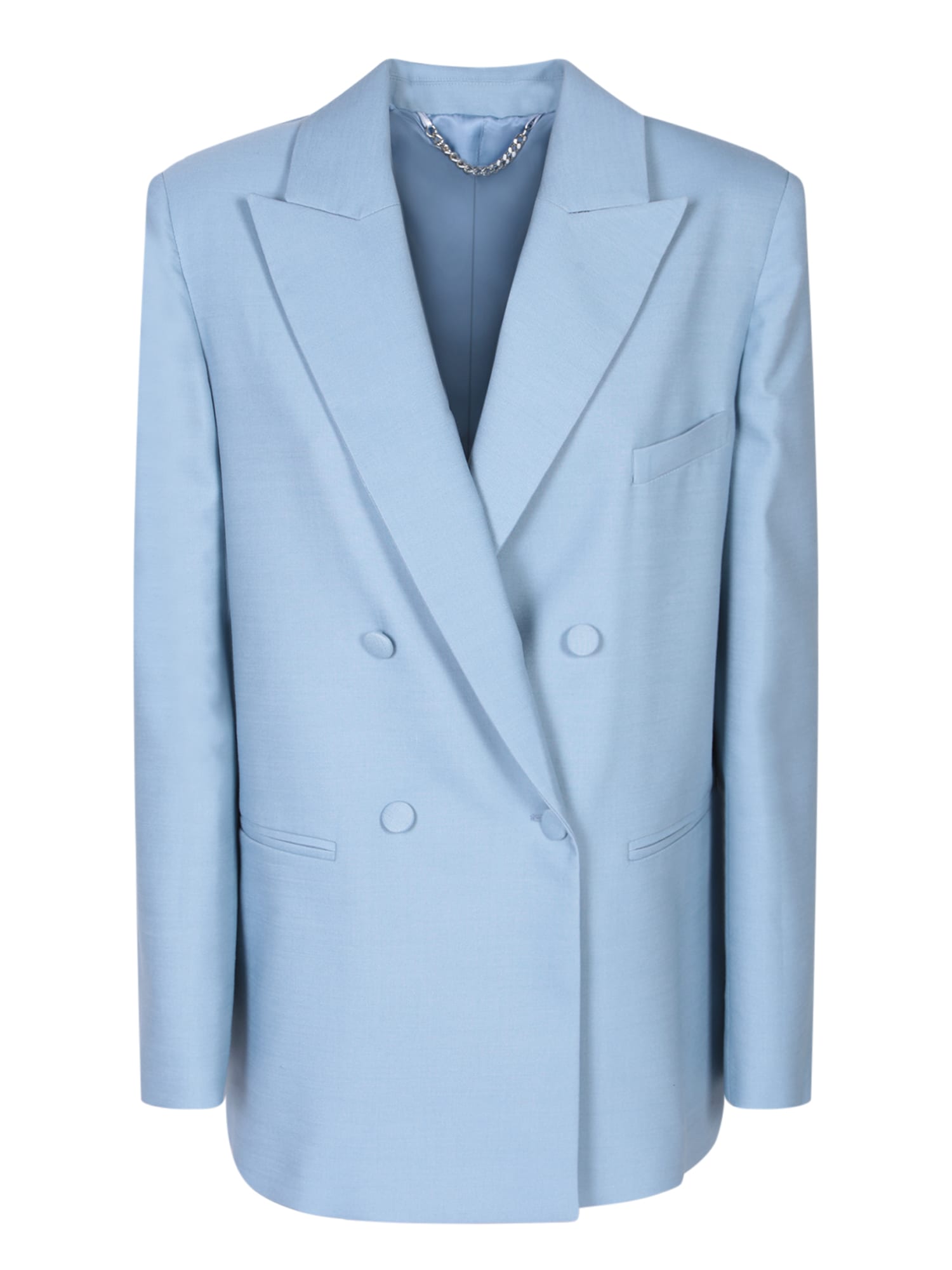 Federica Tosi Cerulean Double-breasted Jacket In Blue
