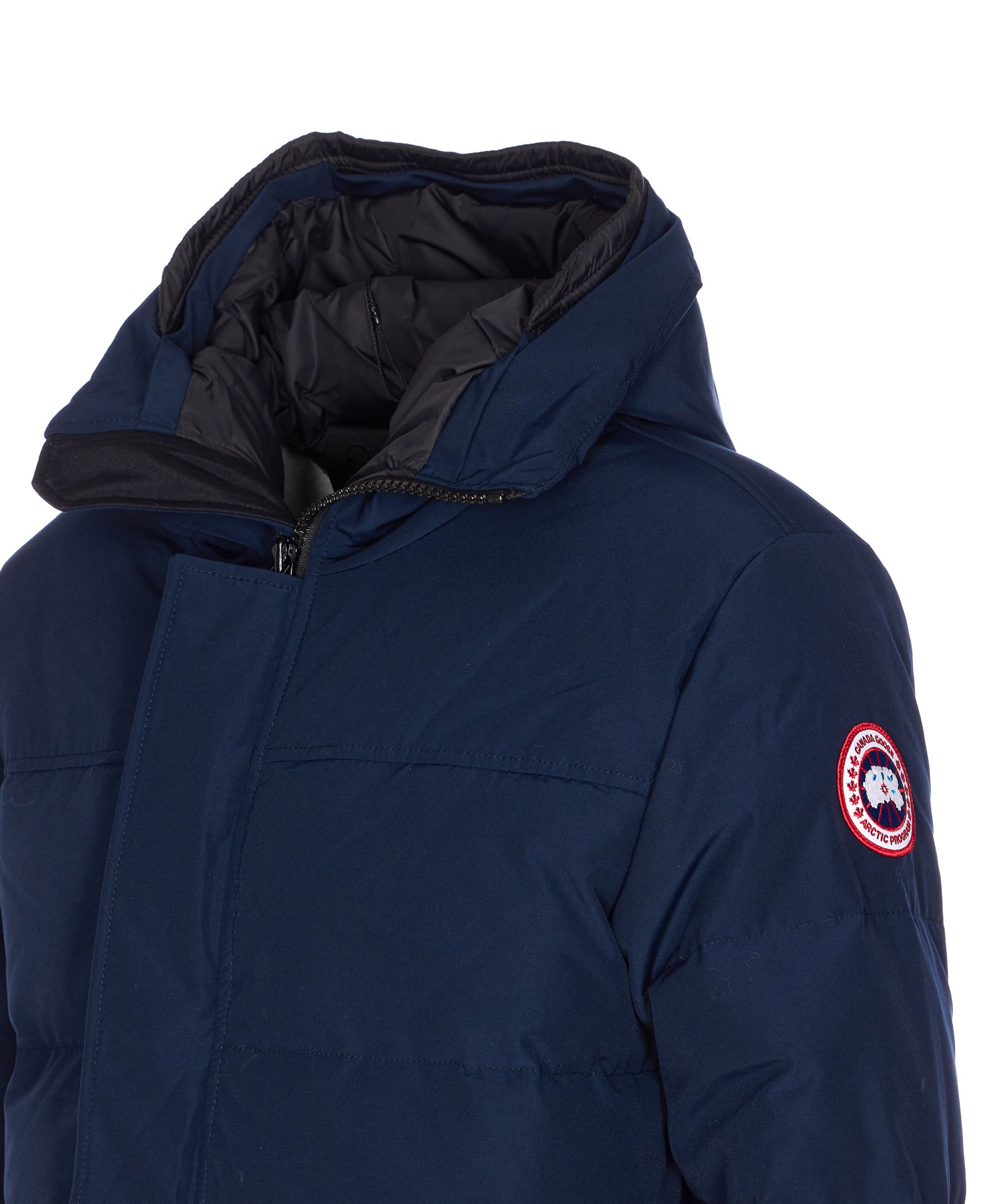 Canada Goose Hooded Parka With Zip Pockets And Cuffs In Blue