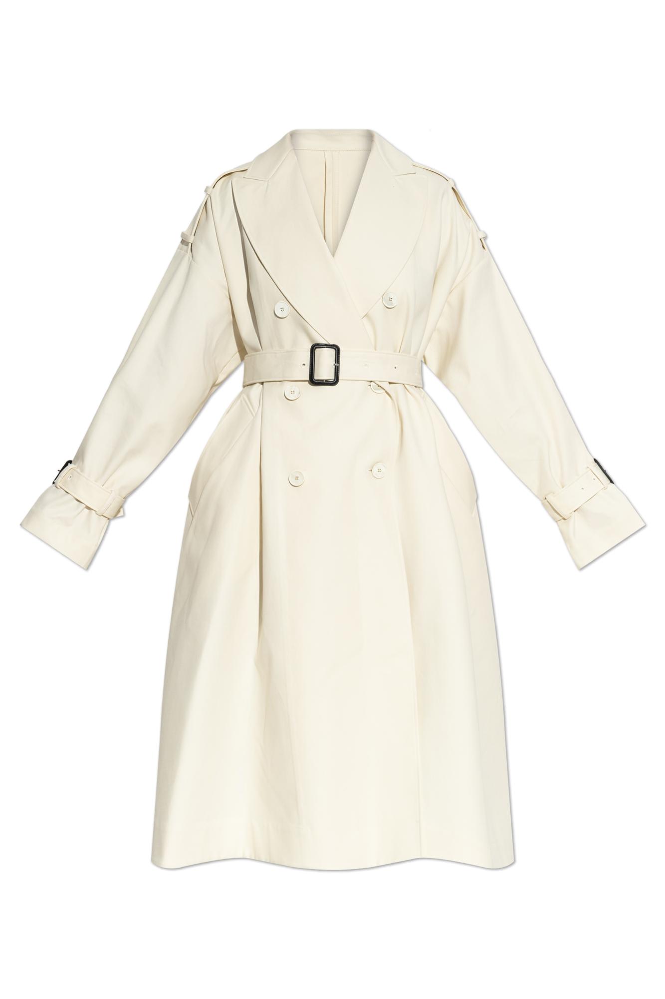Givenchy Womens Double-breasted Belted Double Cotton-twill Trench Coat Ivory In White