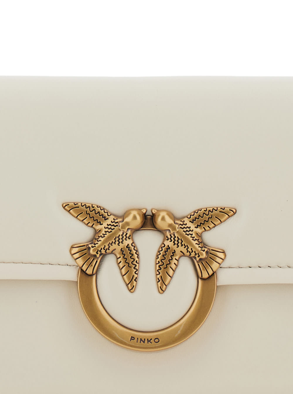 Pinko Love Bag Box Shoulder Bag In Nappa Leather In White