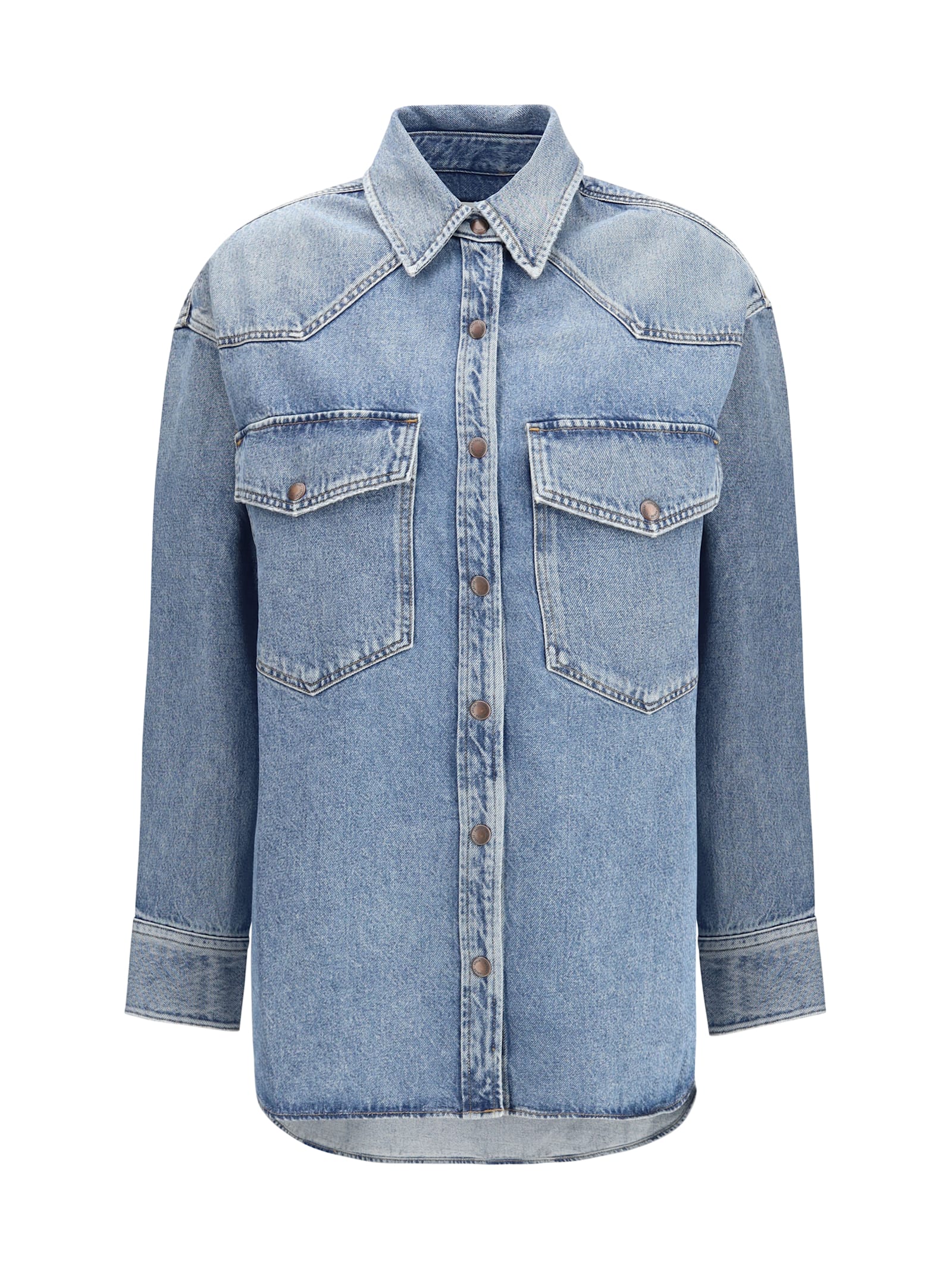 Agolde Lotta Shirt In Blue