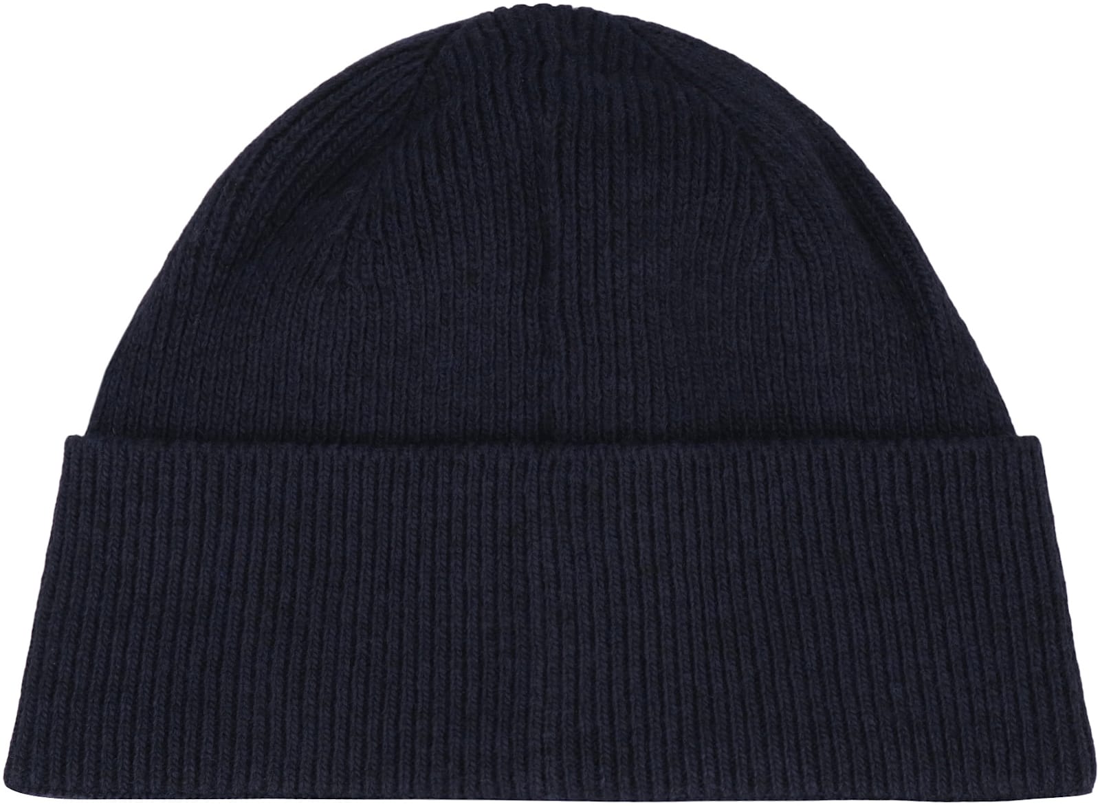 Hugo Boss Logo Knit Beanie Adjustable Cuff In Blue