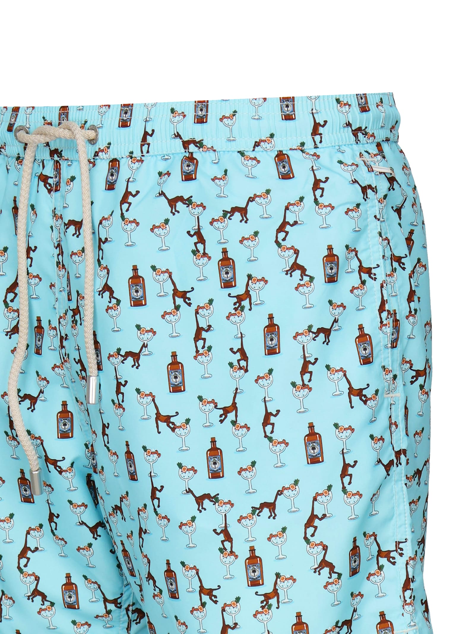 Mc2 Saint Barth Printed Swimsuit In Blue