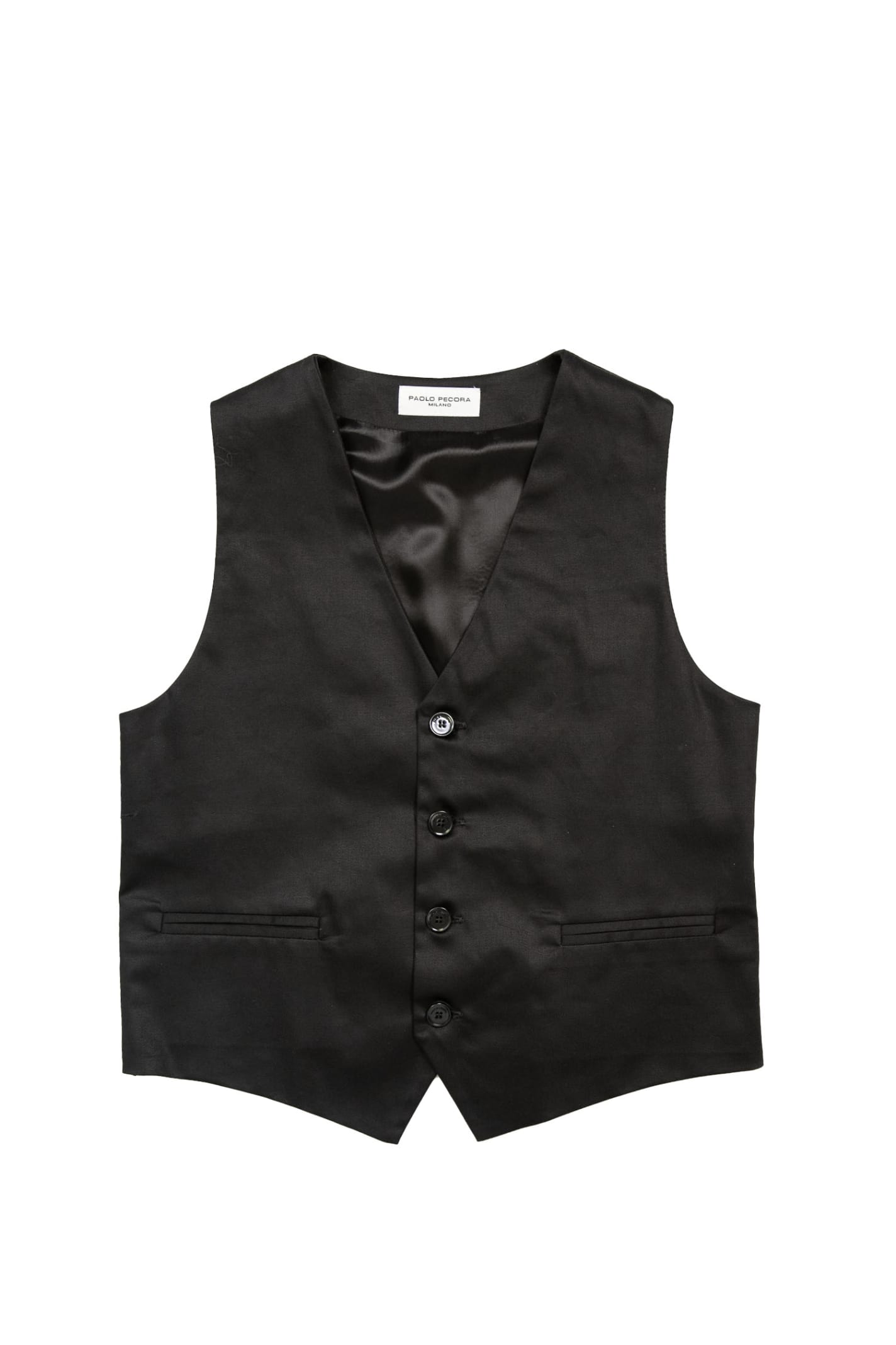 Paolo Pecora Kids' Cotton Vest In Back