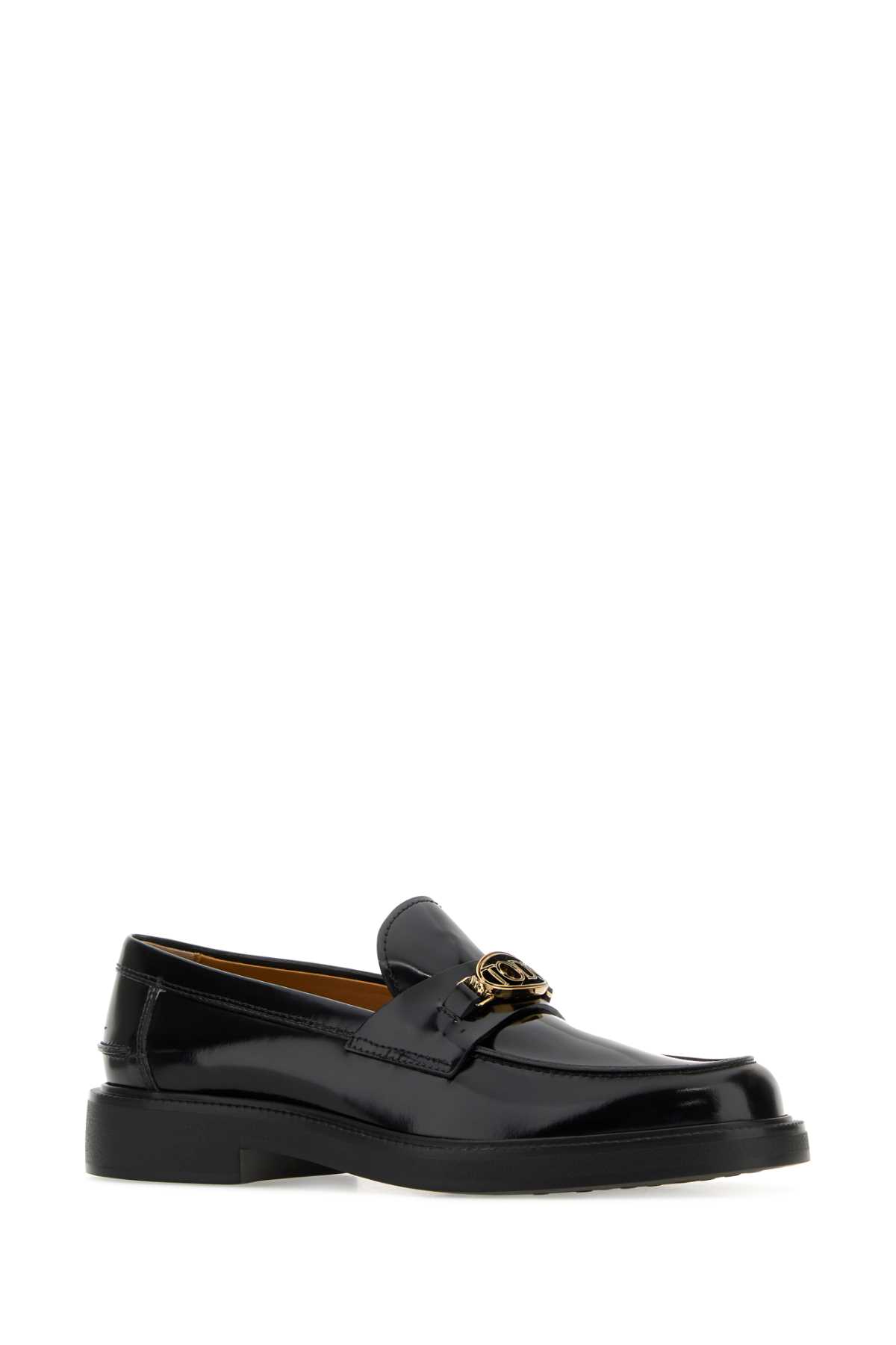 Shop Tod's Black Leather Loafers In B999