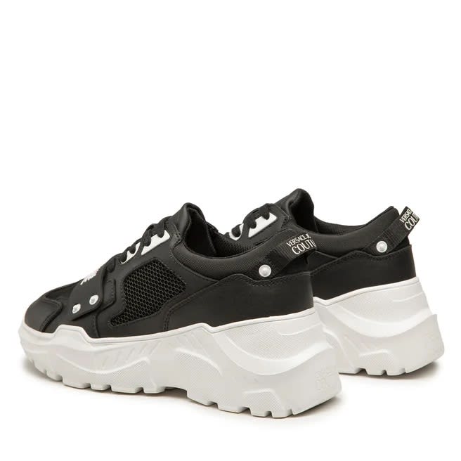 Versace Jeans Couture Lblack And White Sneakers In Black
