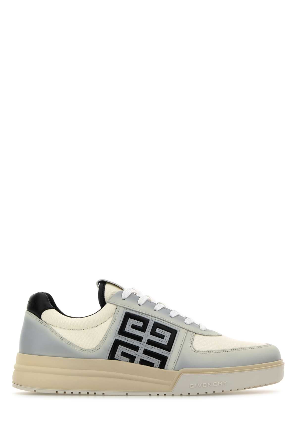 Shop Givenchy Multicolor Canvas And Leather G4 Sneakers In Whiteblack