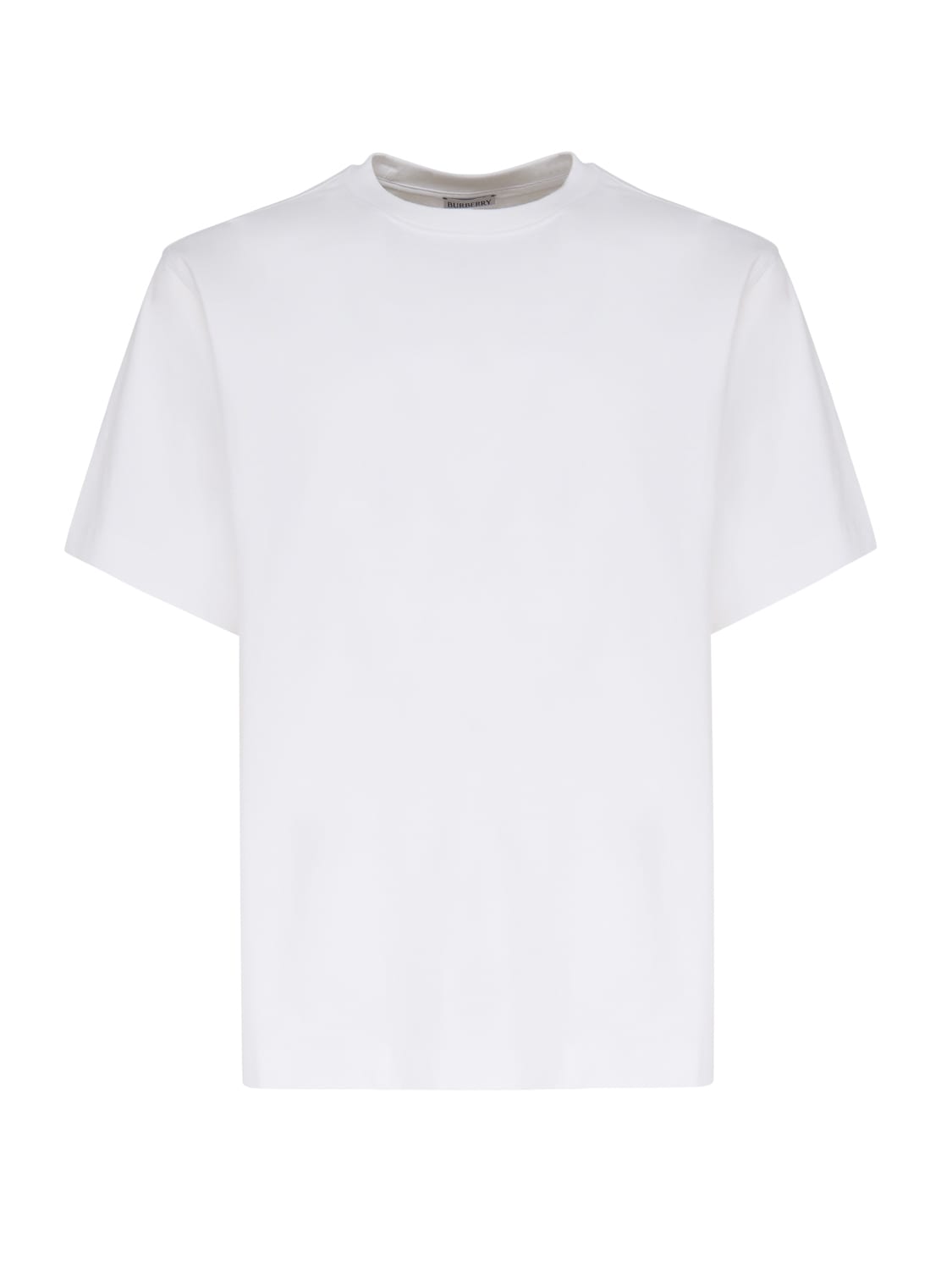 Shop Burberry Straw Cotton T-shirt In White