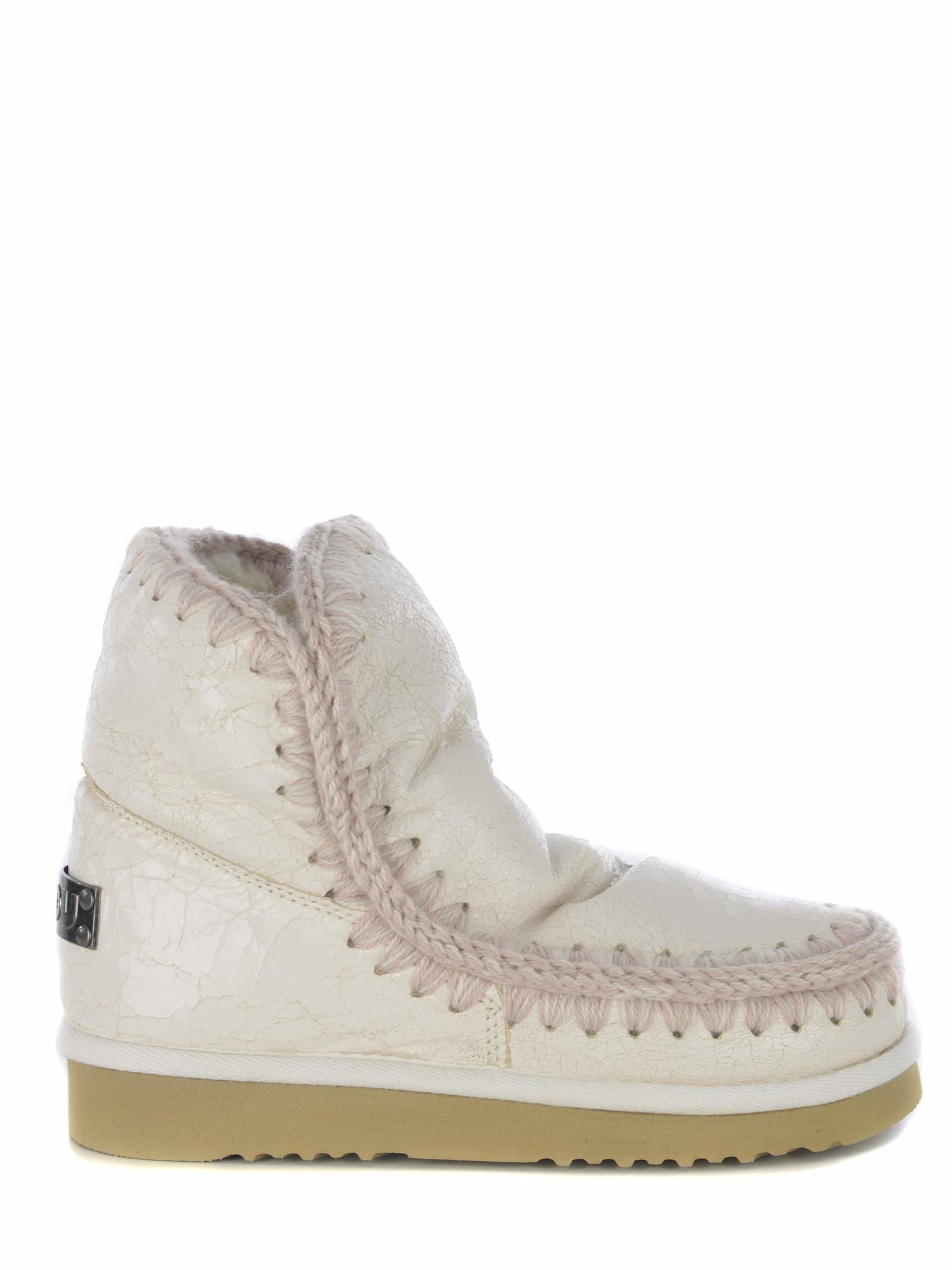 Shop Mou Ankle Boots  Eskimo18 Made Of Leather In White