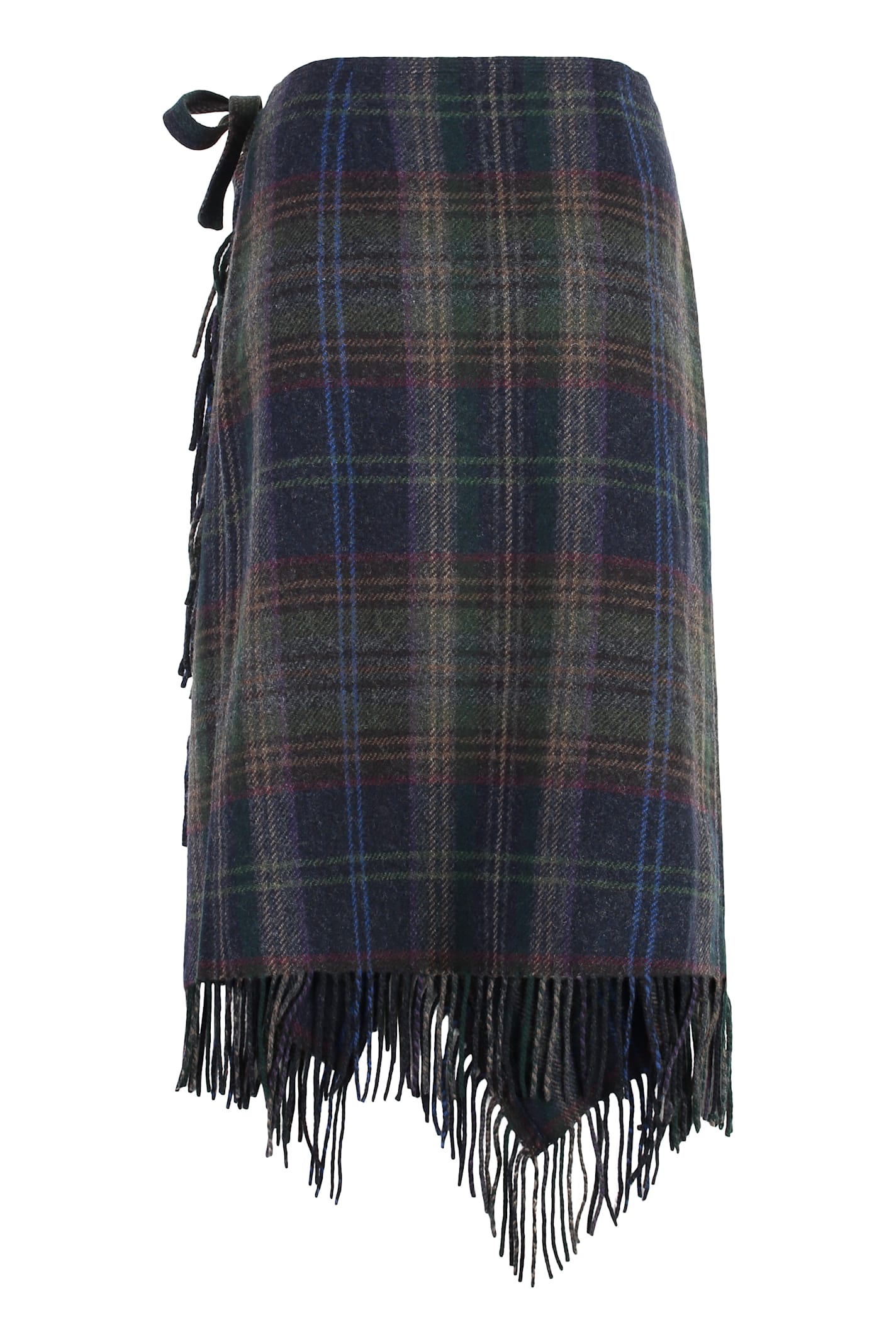 Shop Polo Ralph Lauren Fringed Wrap Skirt In Multicolor