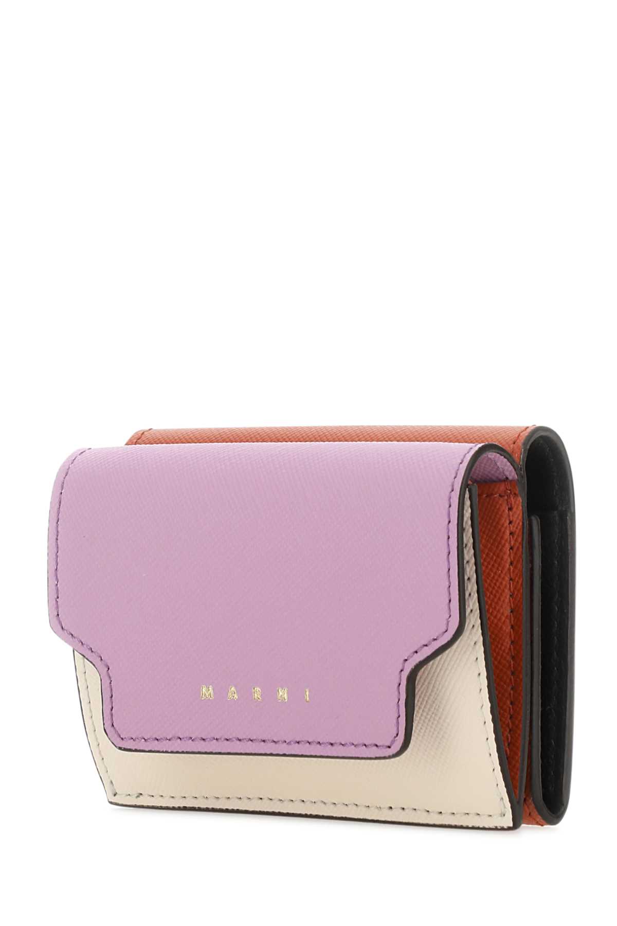 Marni Multicolor Leather Wallet In Talclightlilatabasco