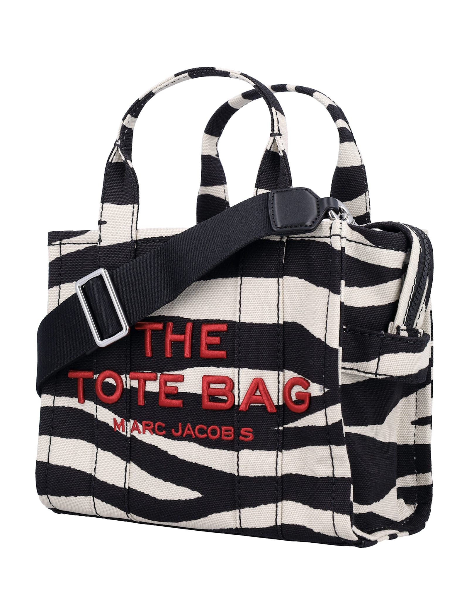 Shop Marc Jacobs The Zebra Canvas Small Tote Bag