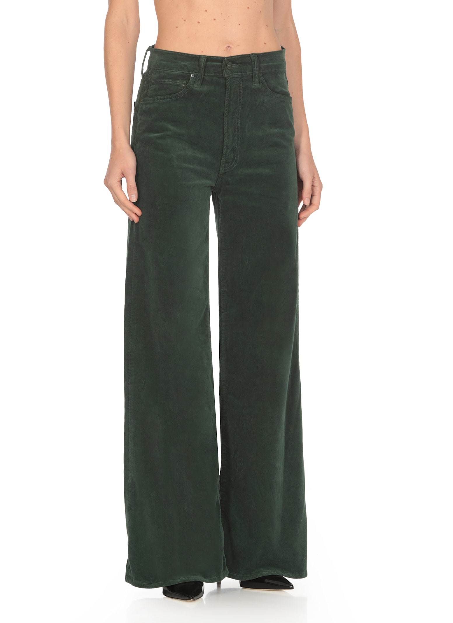 Shop Mother The Ditcher Roller Jeans In Green