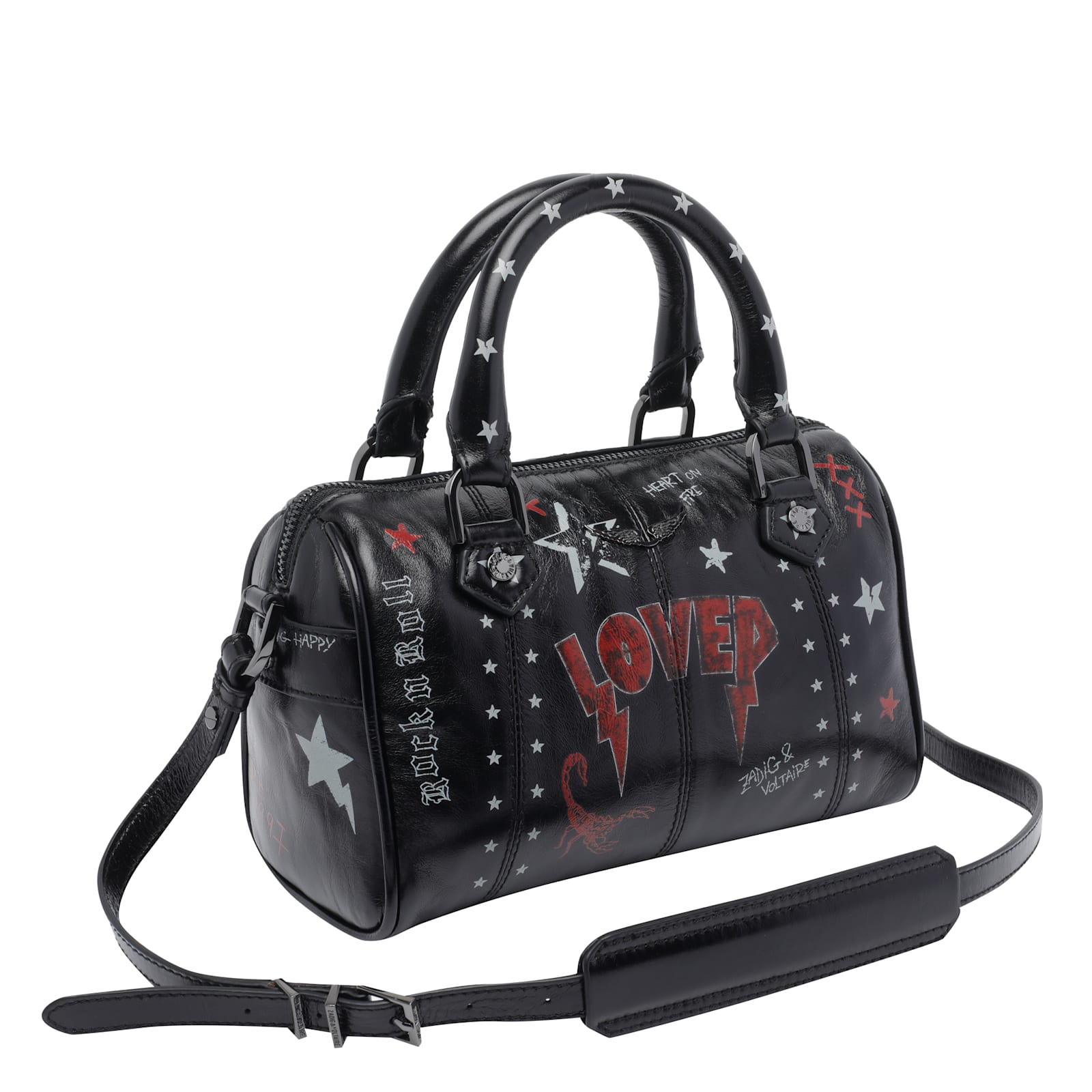 Zadig & Voltaire Womens Black Xs Sunny Vibe Punk Patent-leather Handbag In Black