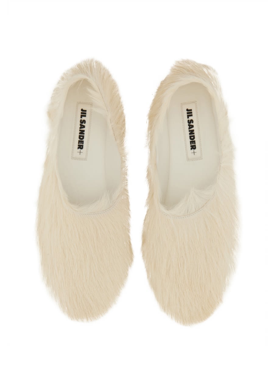 Shop Jil Sander Low Leather Slippers In Ivory