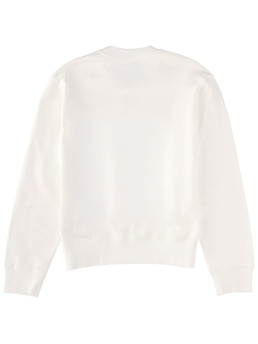 Mm6 Maison Margiela Numeric Signature Label Crewneck Sweatshirt In White