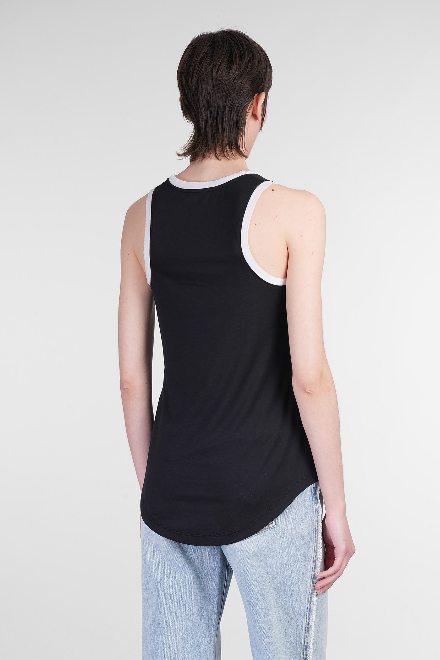 Shop Balmain Tank Top In Black Wool And Polyester