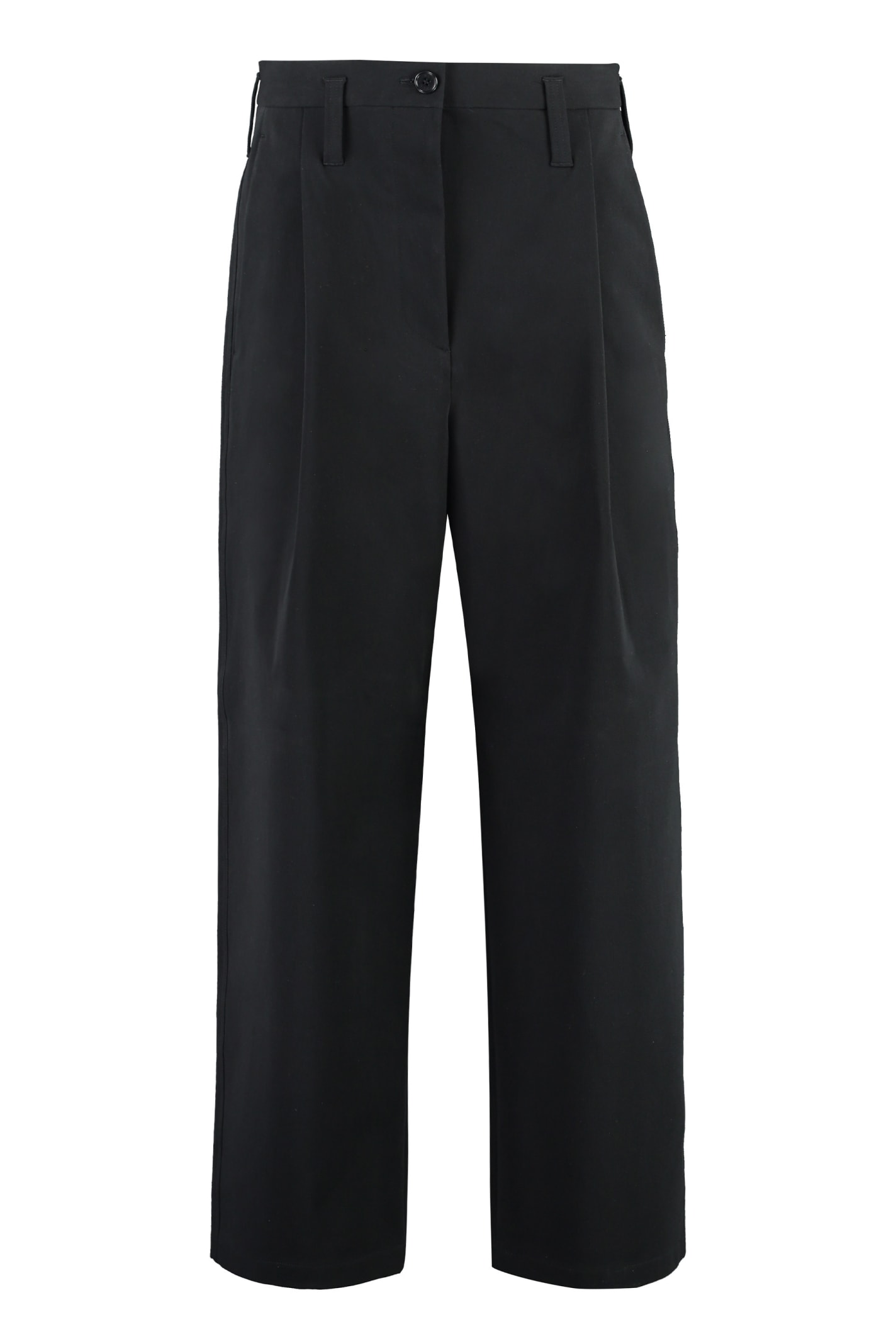 Shop Philosophy Di Lorenzo Serafini High-waist Tapered-fit Trousers In Black