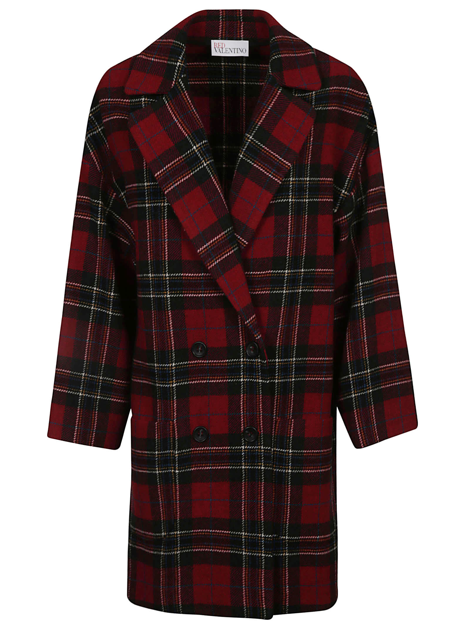 RED Valentino Double-breasted Check Coat