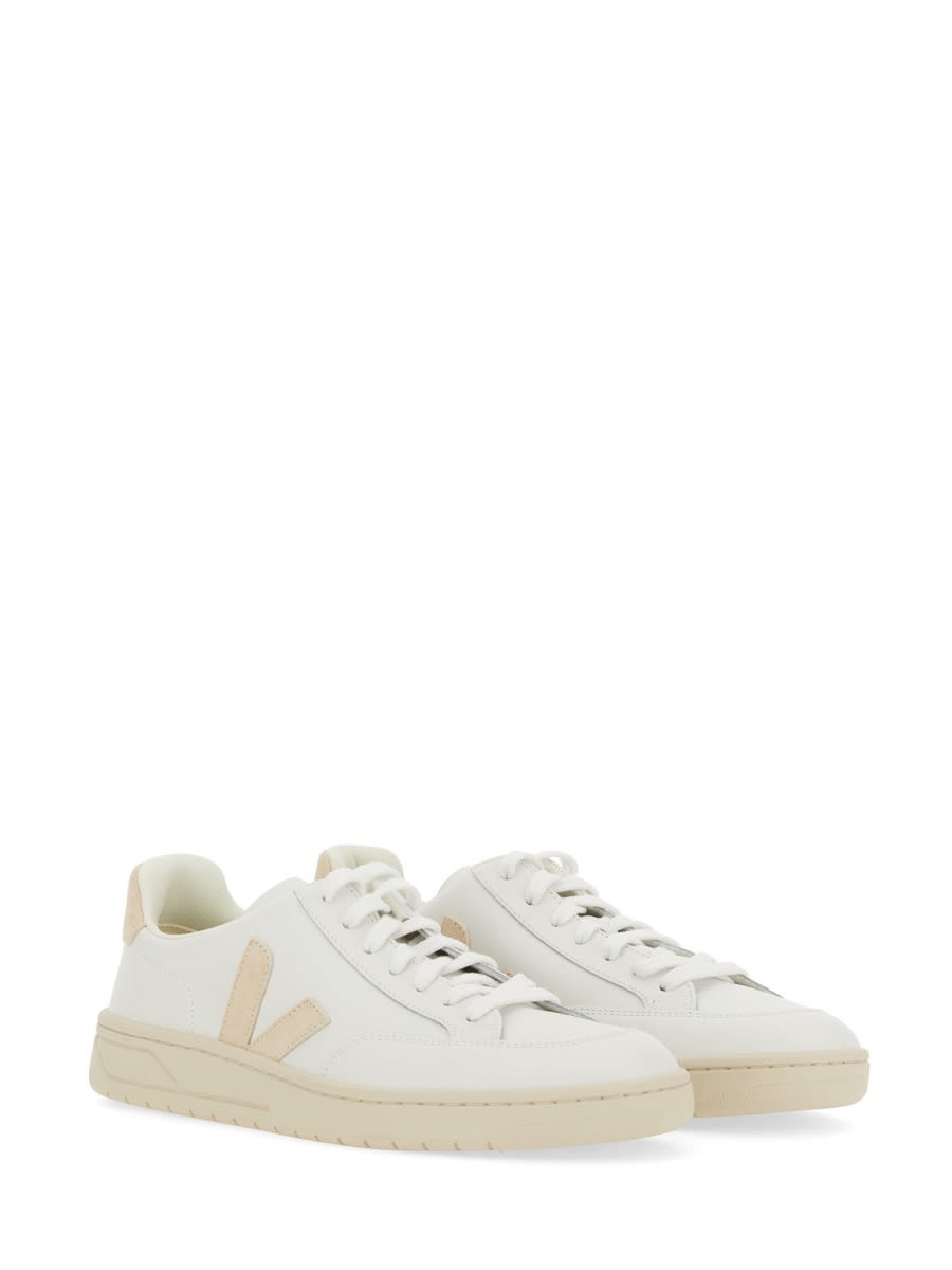 Veja V-12 Leather Sneakers In White