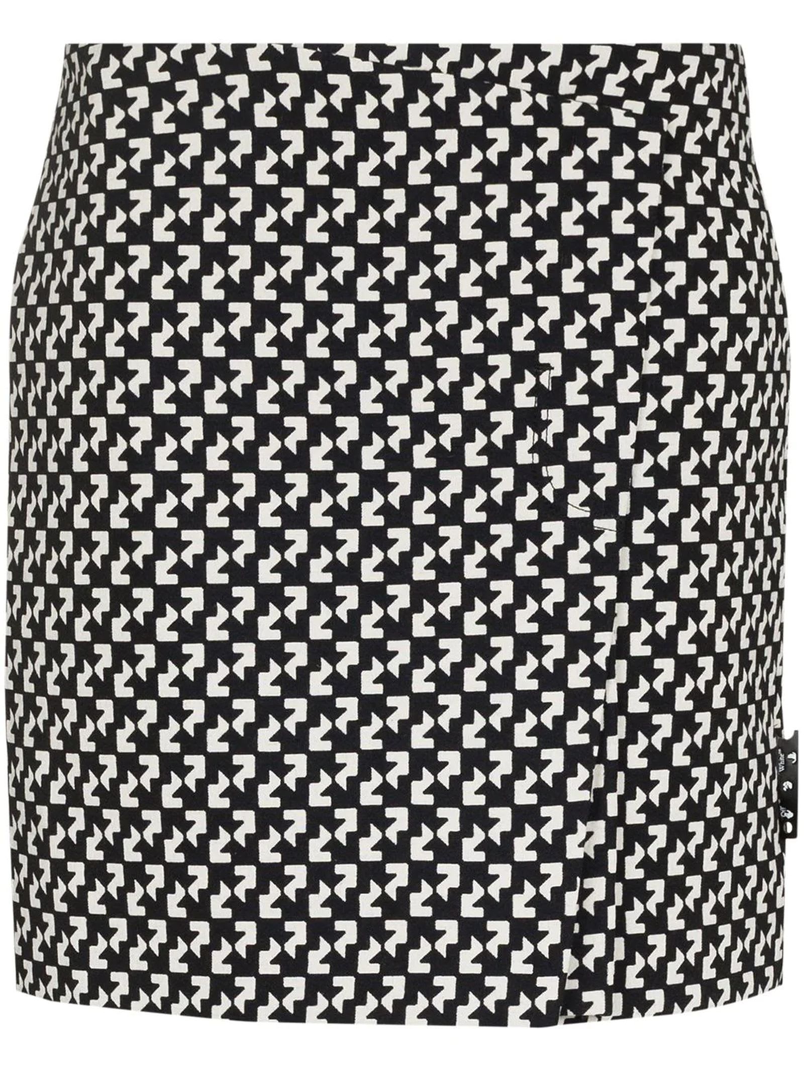 Off-White Black And White Virgin Wool Blend Mini Skirt