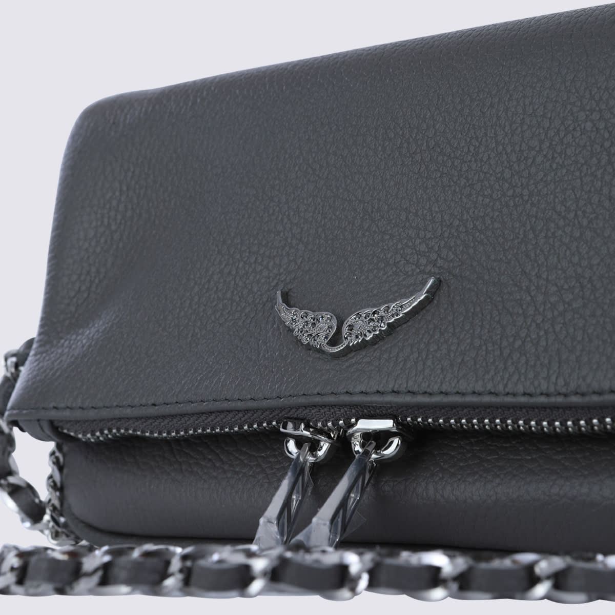 Zadig & Voltaire Chain Strap Textured Finish Shoulder Bag In Black