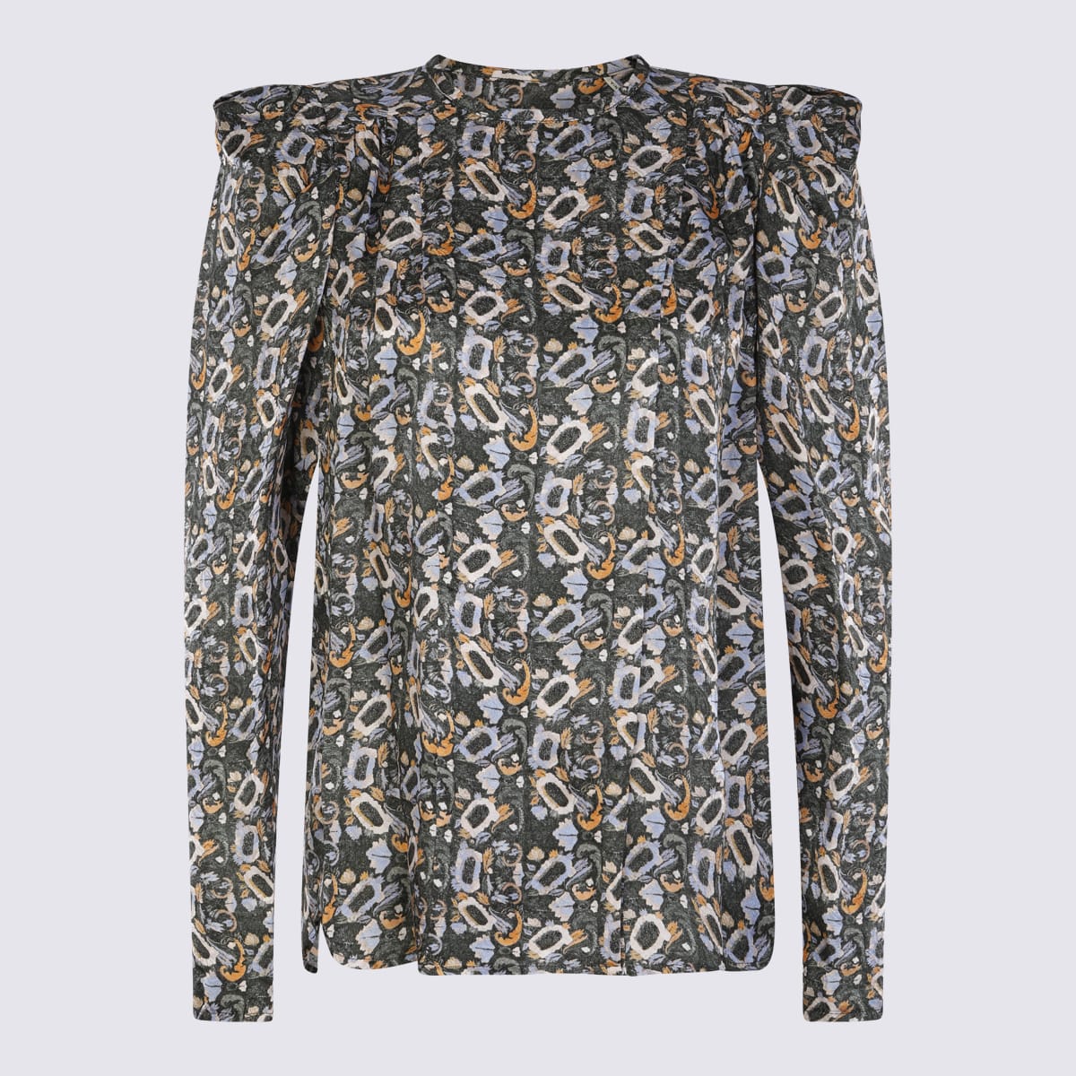 Isabel Marant Multicolour Viscose And Silk Blend Top In Black
