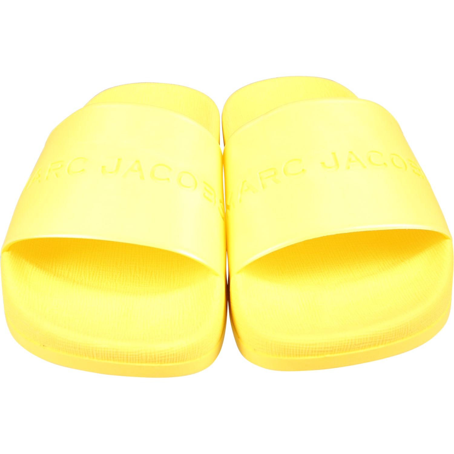 Shop Little Marc Jacobs Yellow Slippers For Kids With Logo