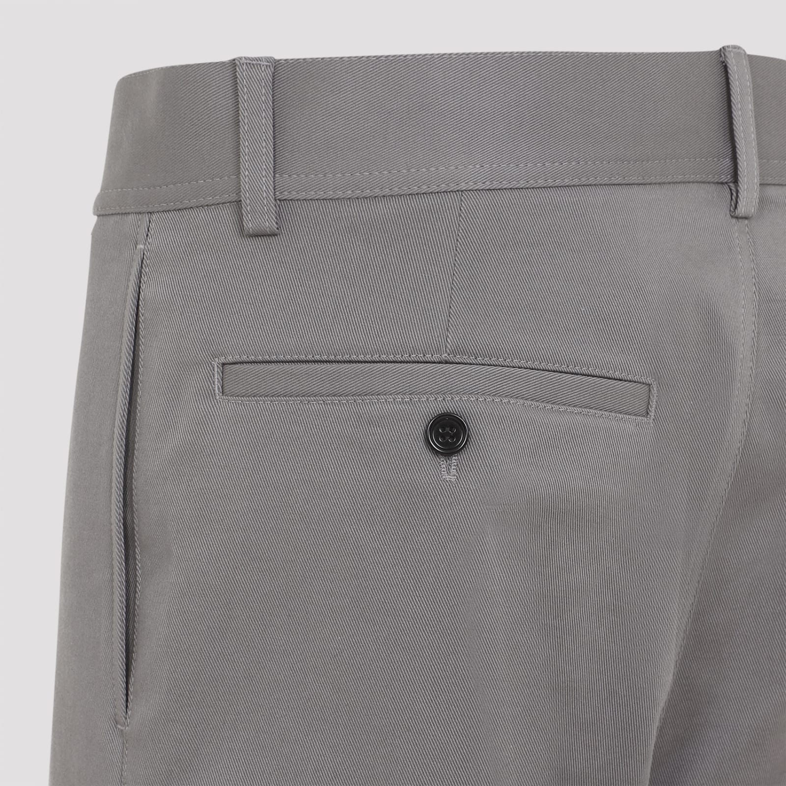 Shop Marni Cotton Trousers In Antique Silver