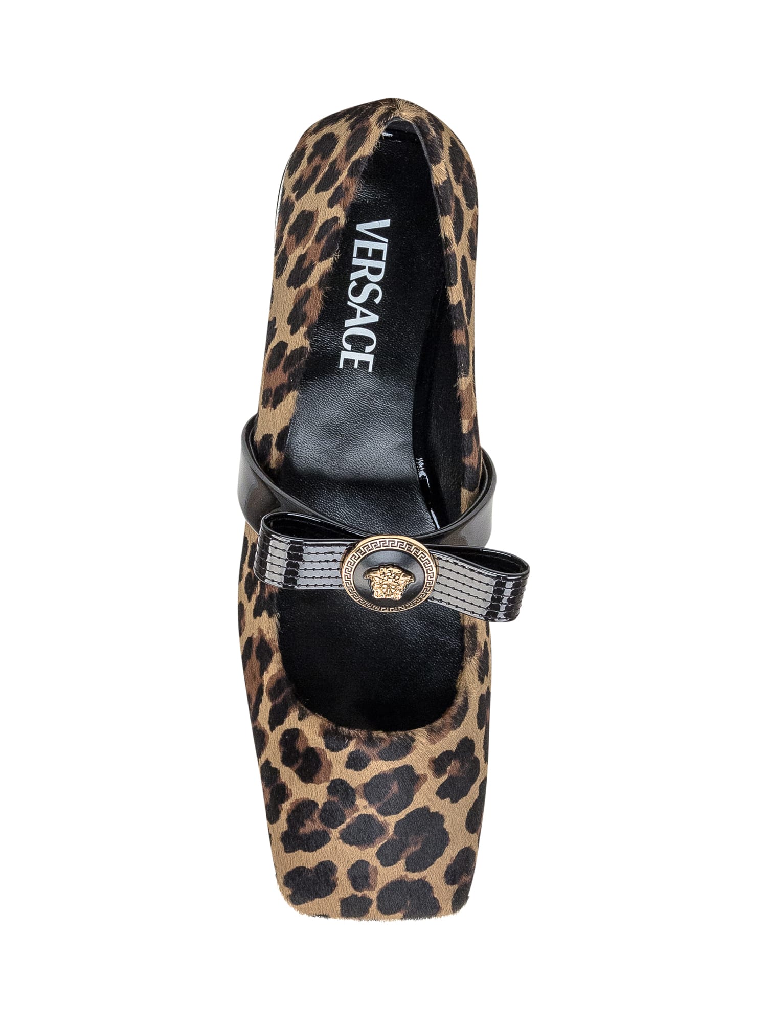 Shop Versace Flats T.20 In Brown-black- Gold