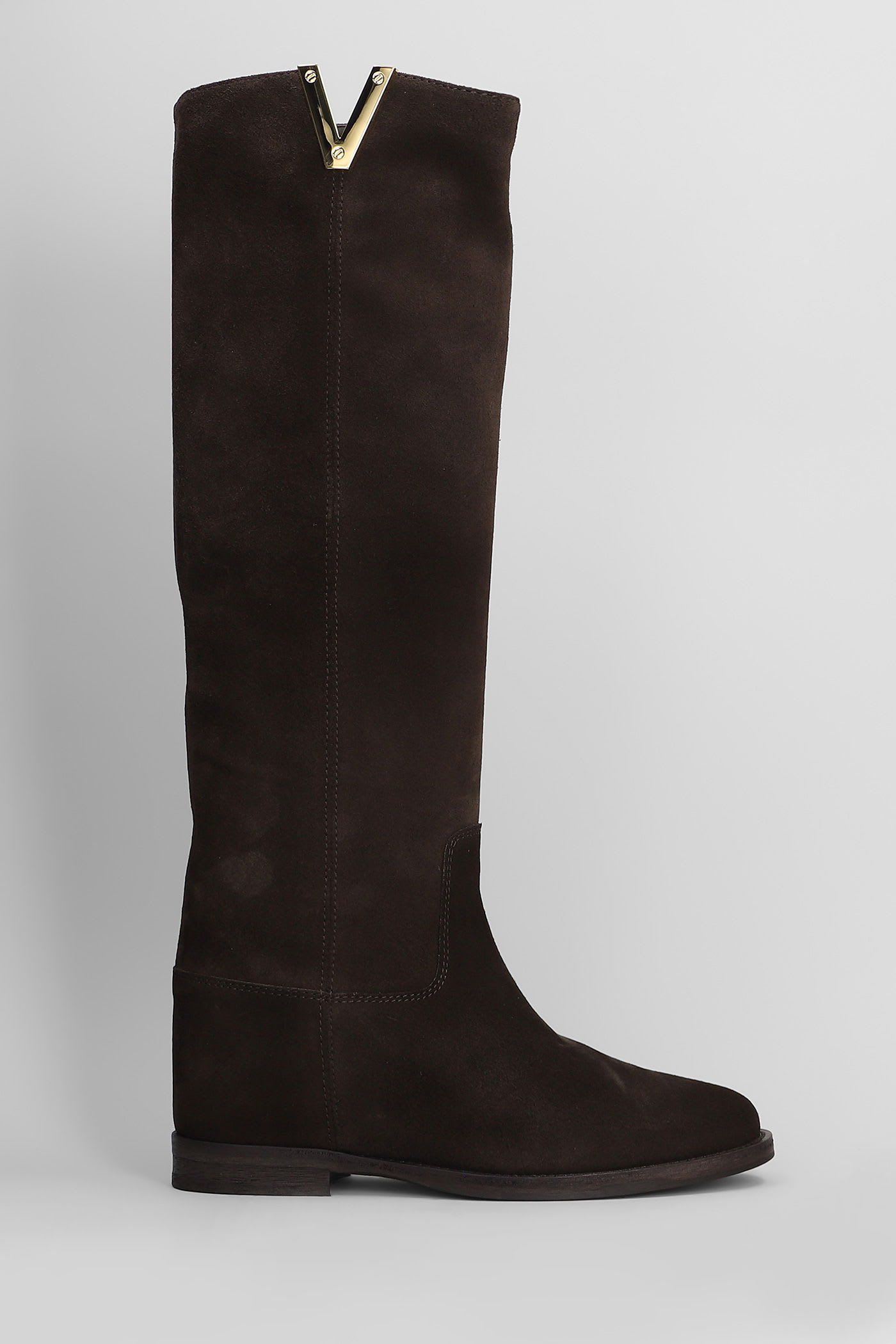 In Dark Brown Suede