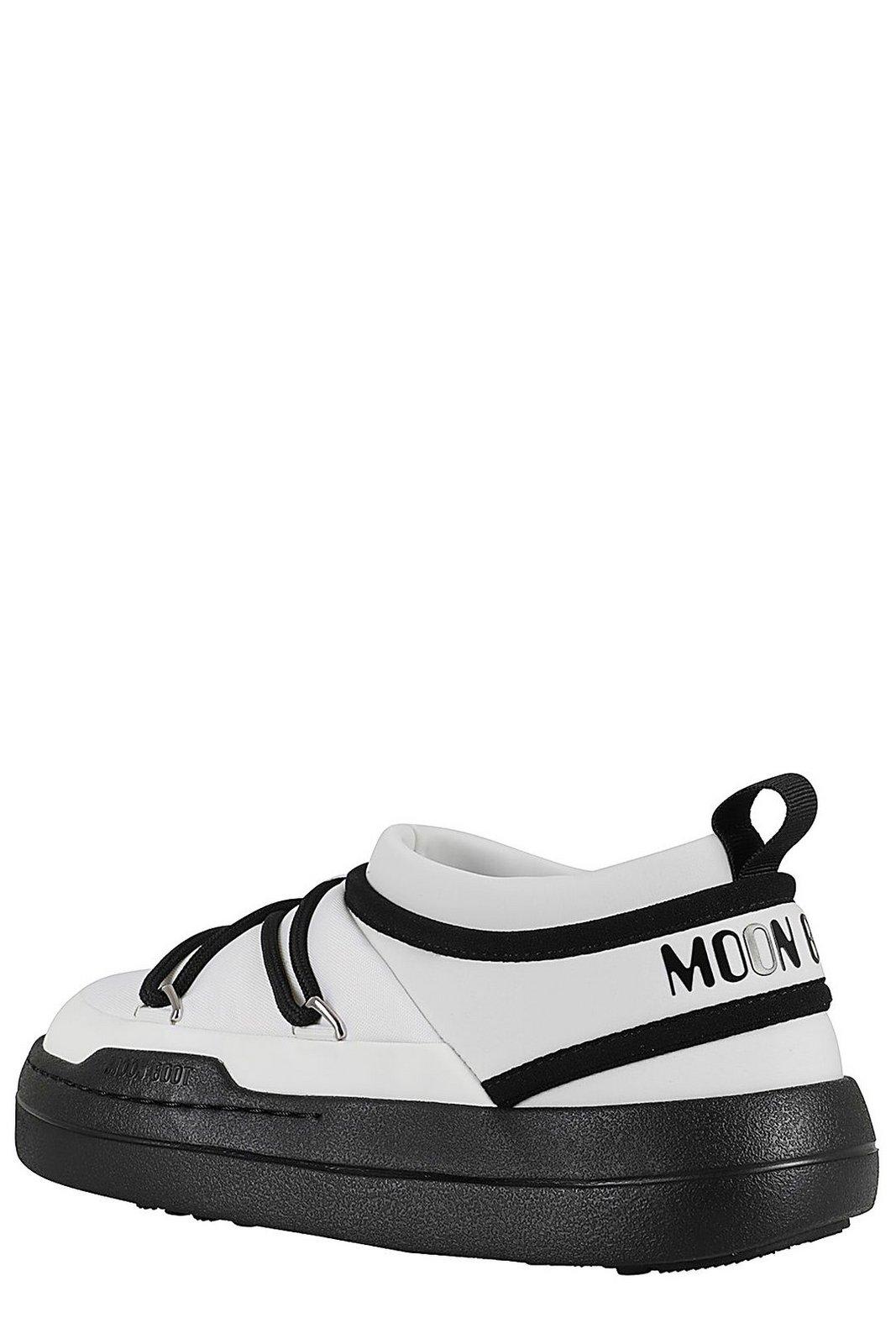 Shop Moon Boot Park Icon Round Toe Sneakers In Black/white