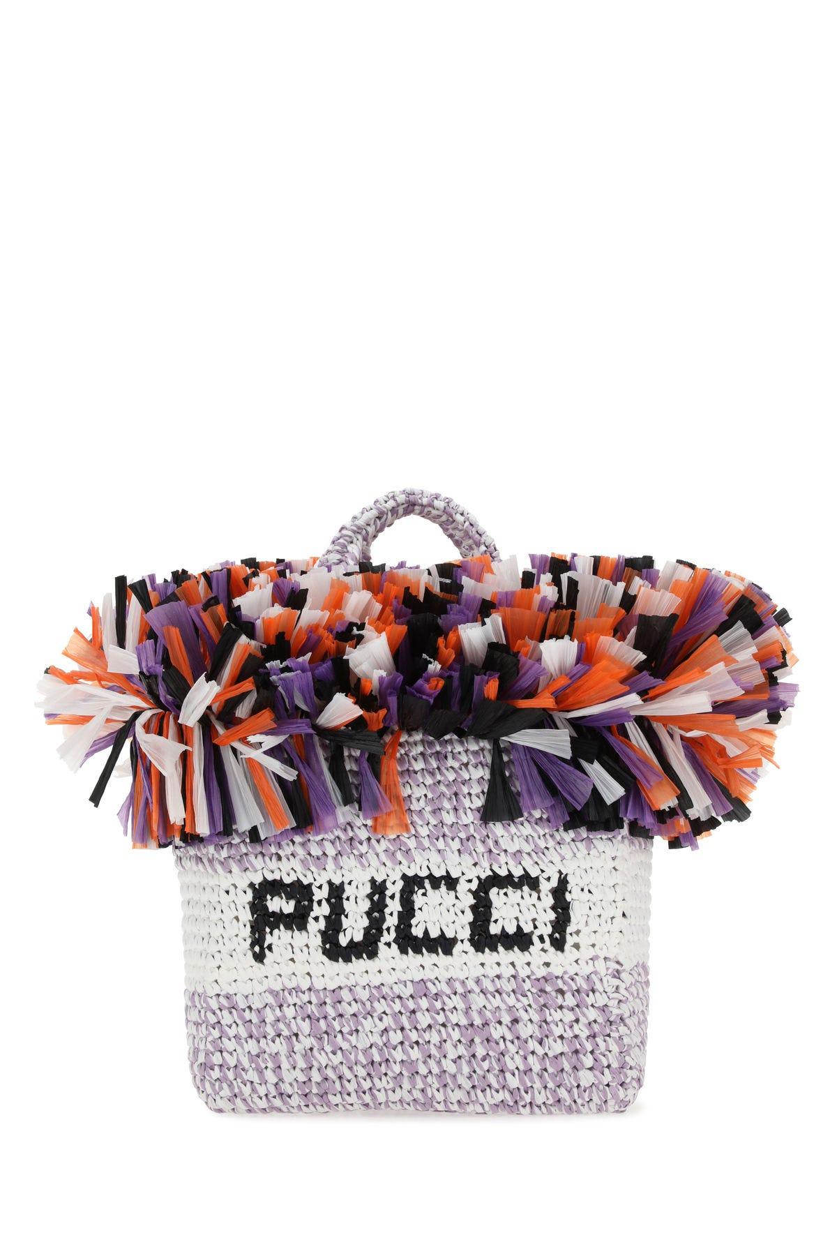 Emilio Pucci Multicolor Raffia Handbag
