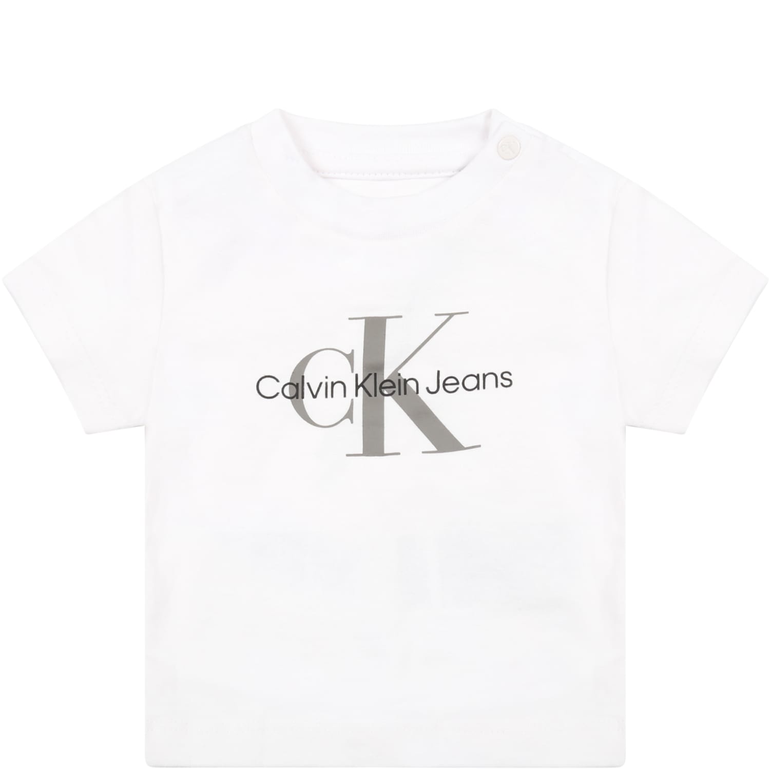 Calvin Klein White T-shirt For Baby Kids With Logos