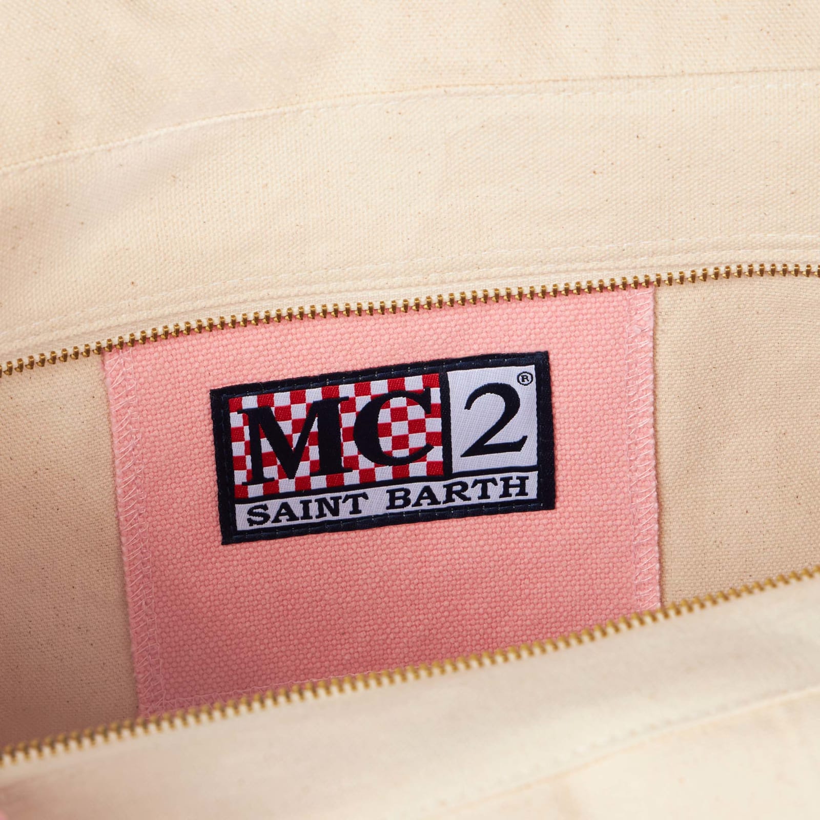 Shop Mc2 Saint Barth Vanity Pink Canvas Shoulder Bag