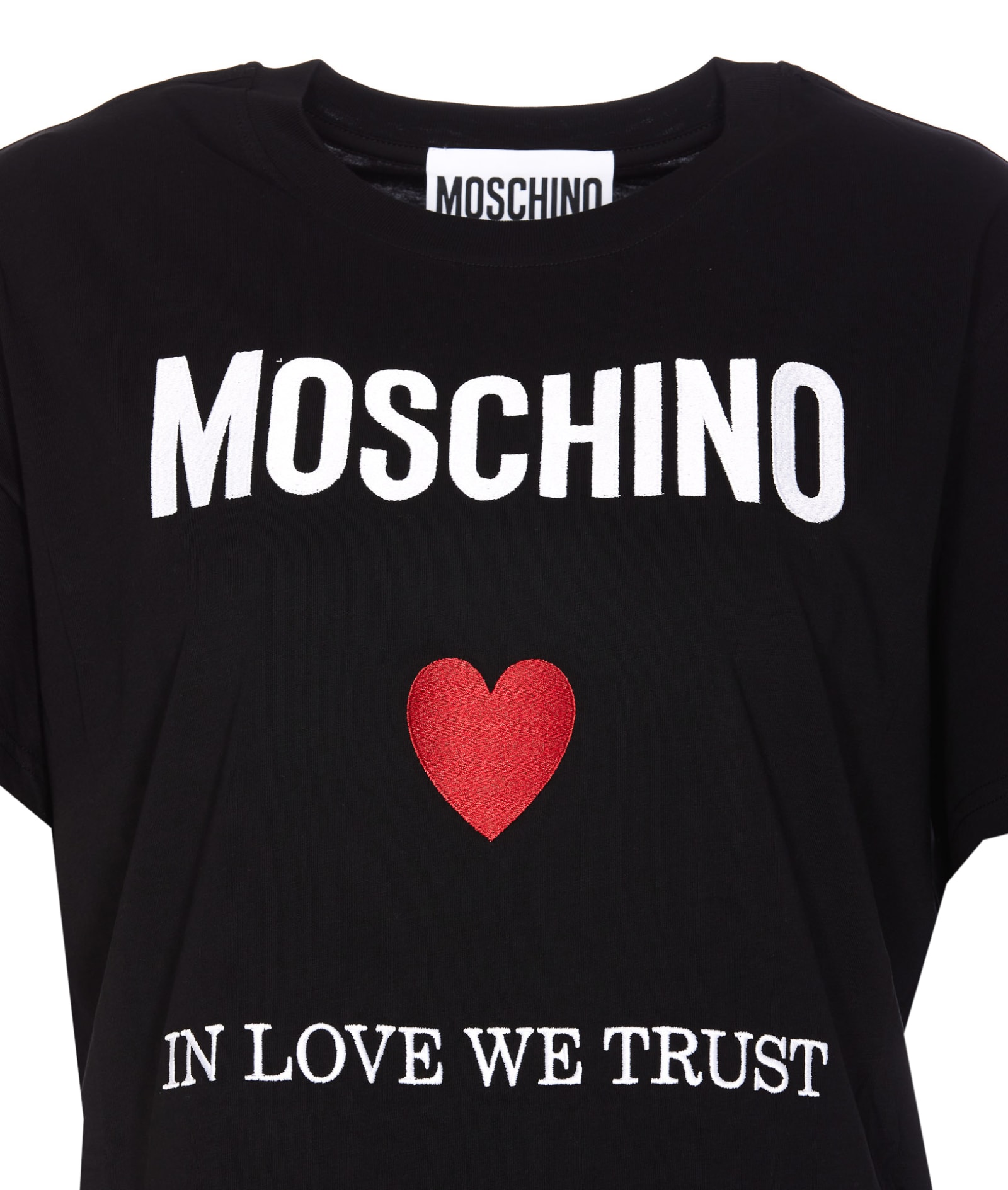 Shop Moschino Love We Trust T-shirt In Black