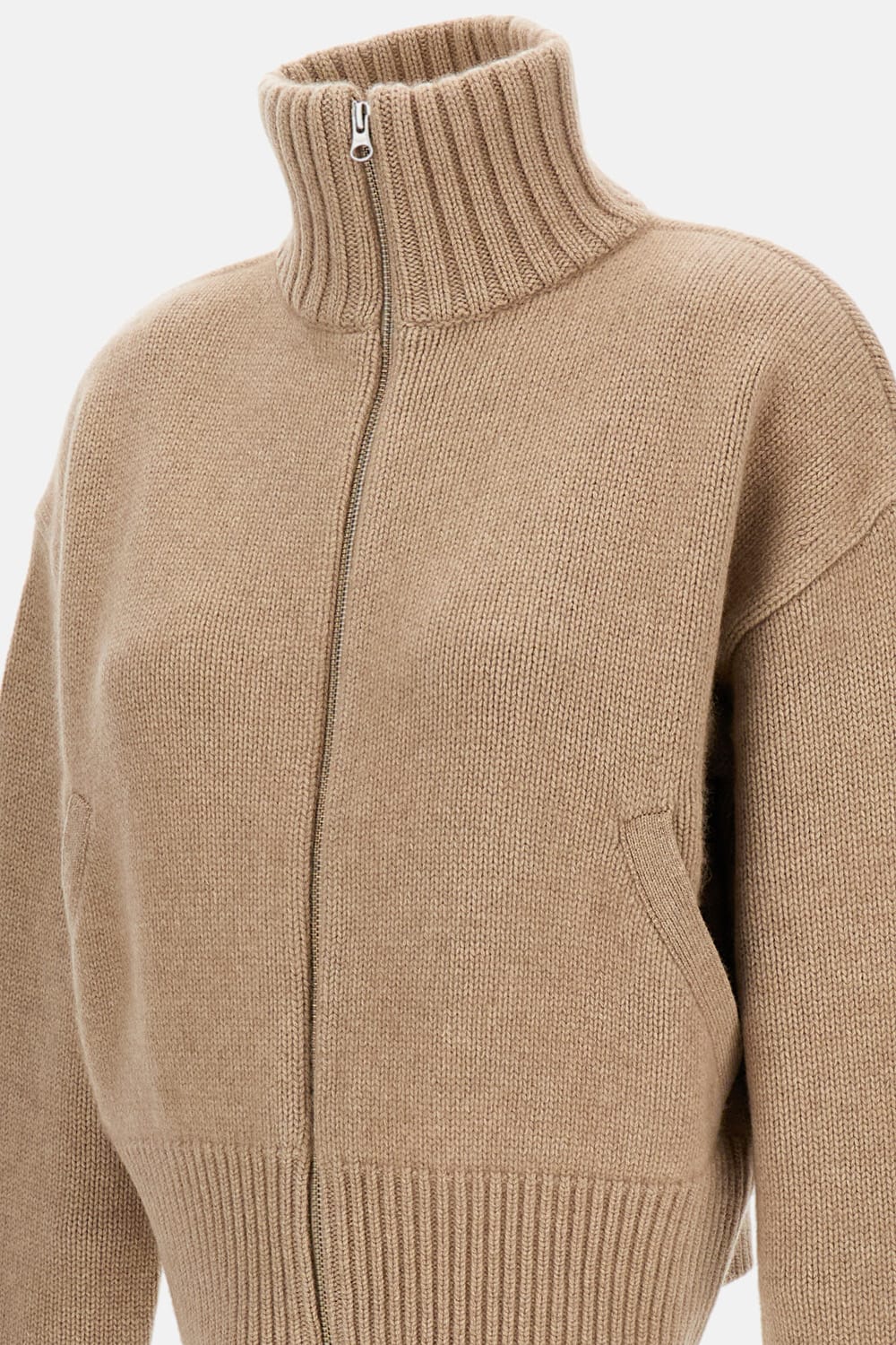 Extreme Cashmere Extra Fab Zip-up Cardigan In Brown