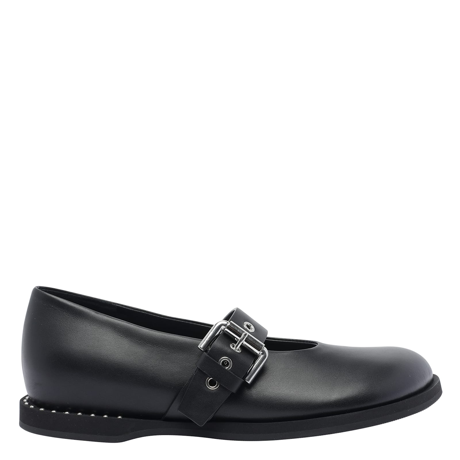 Premiata Buckle-detail Round-toe Ballet Flats In Black