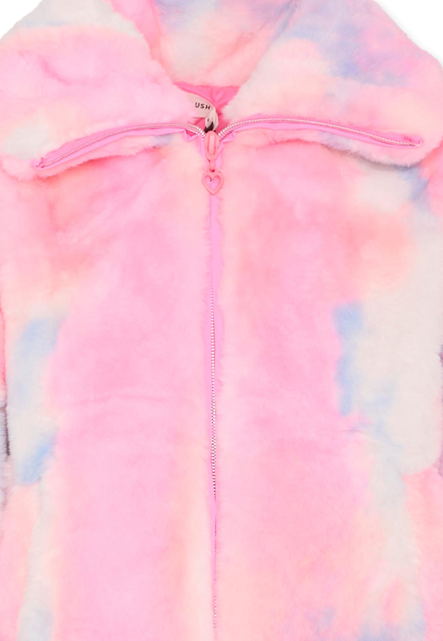 Billieblush Pink Faux Fur Coat For Girl In Pink