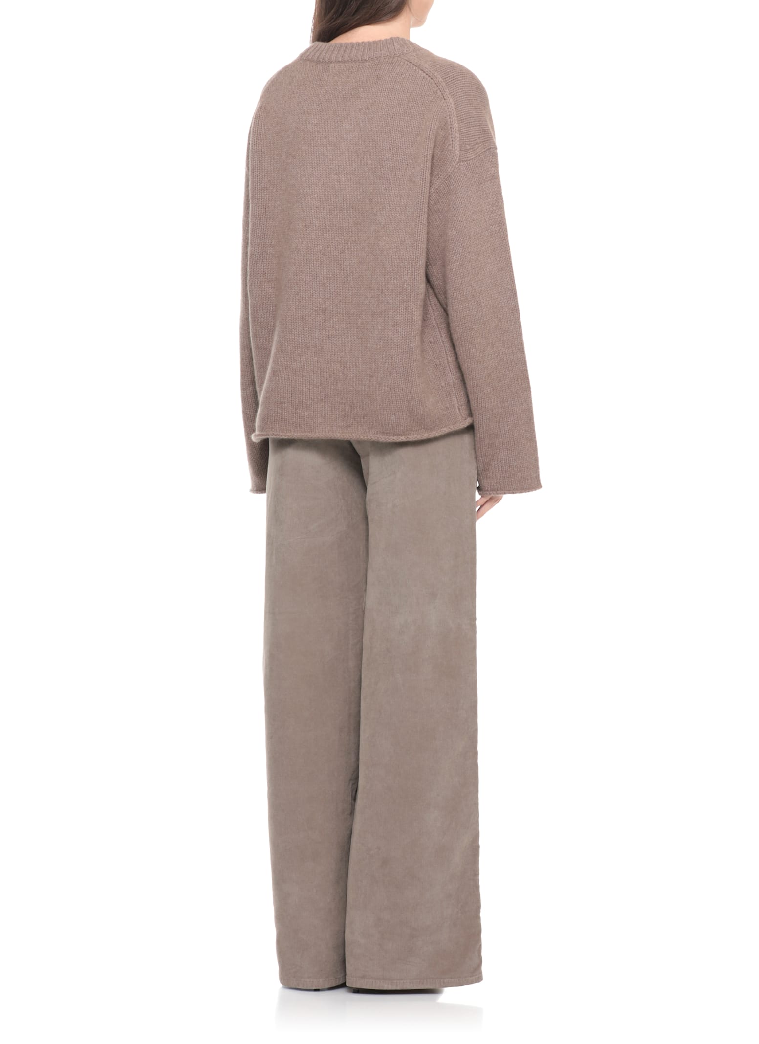 Loulou Studio Relaxed Fit Wool Sweater V-neck In Brown