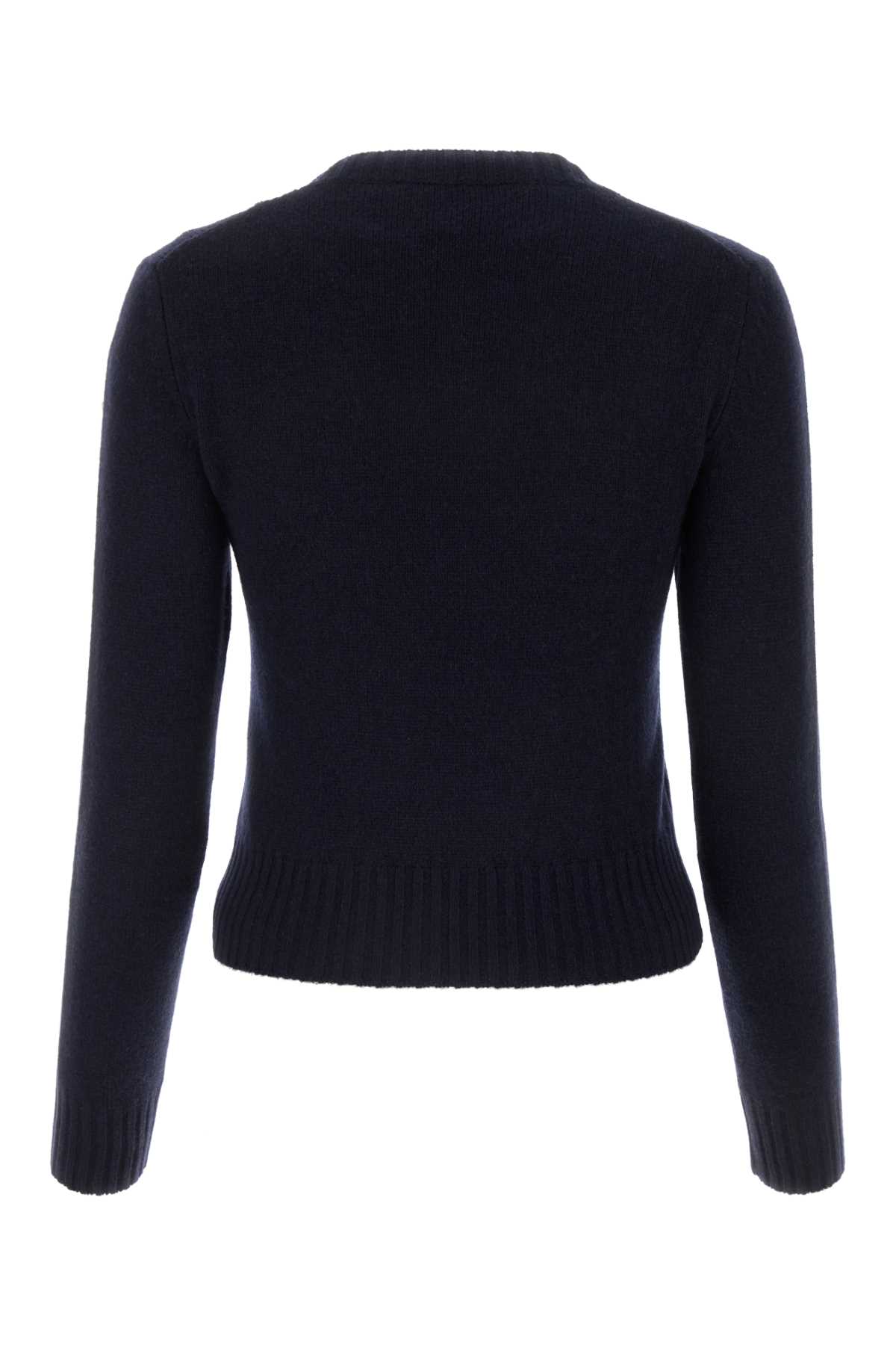 Shop Ami Alexandre Mattiussi Midnight Blue Cashmere Blend Sweater In Navyblue