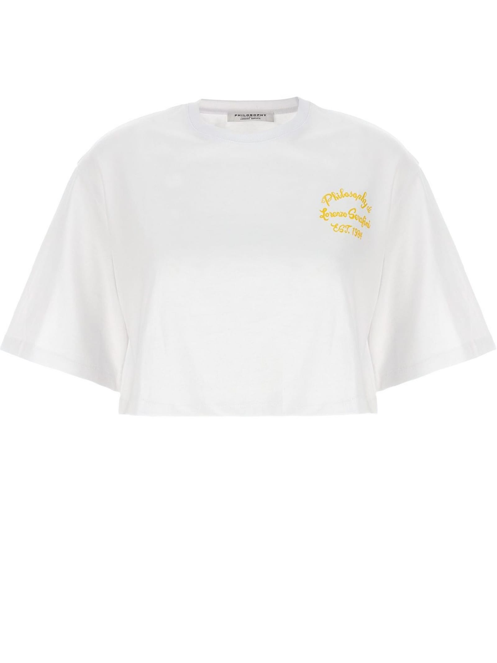 White And Yellow Cotton T-shirt