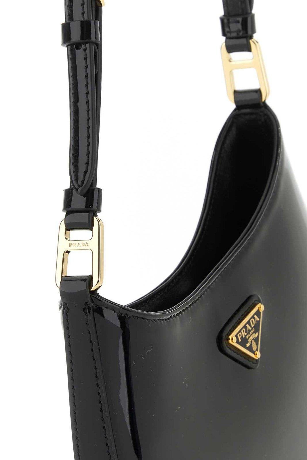 Shop Prada Cleo Triangle-logo Handbag In Nero