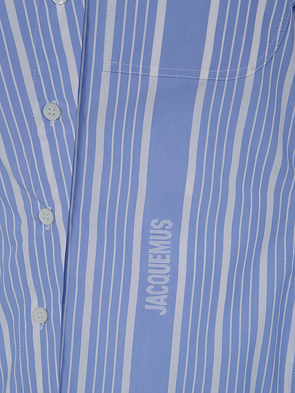 Shop Jacquemus La Chemise Pablo Striped Shirt In Ev Jacquard Business Big Log